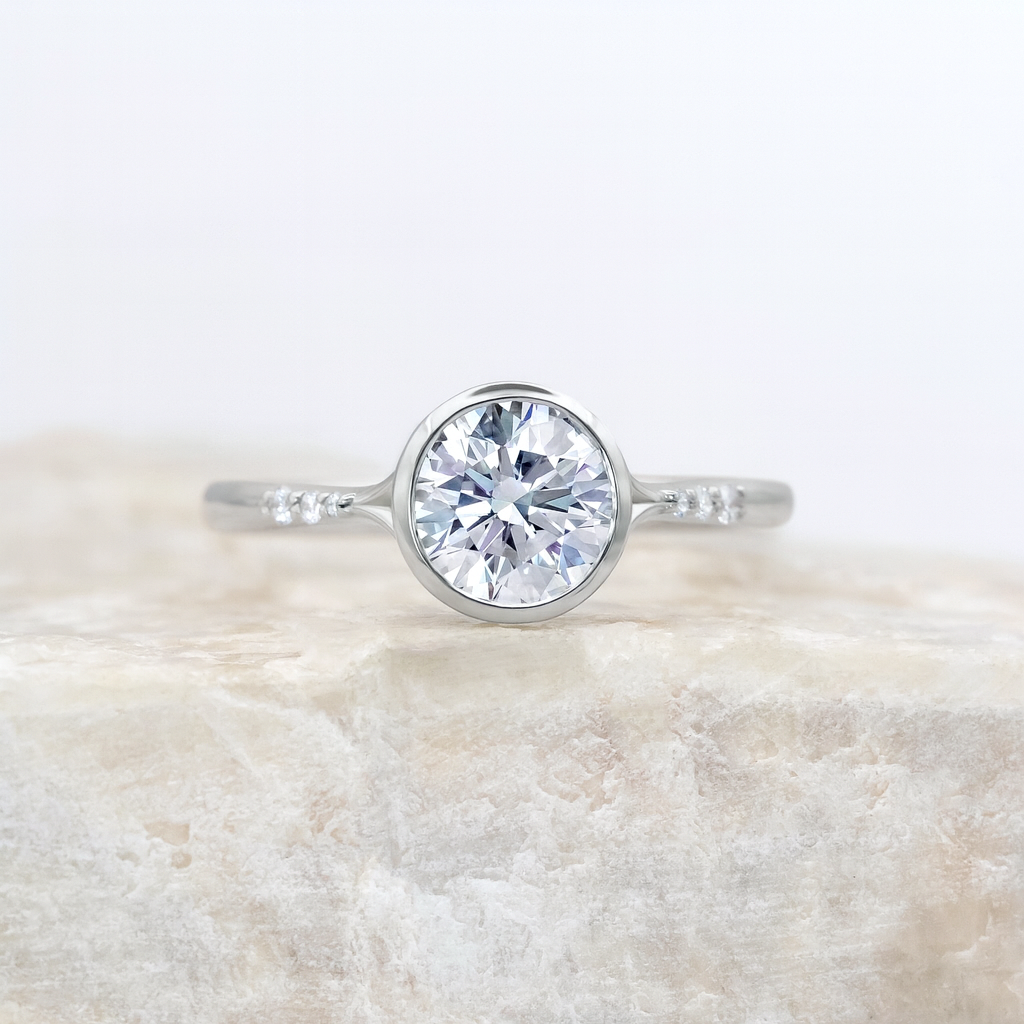 2 CT Round Three Stones Lab Grown Diamond Engagement Ring