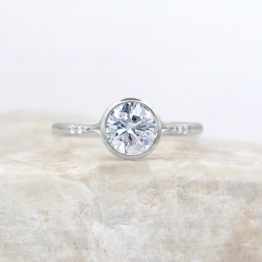 2 CT Round Three Stones Lab Grown Diamond Engagement Ring