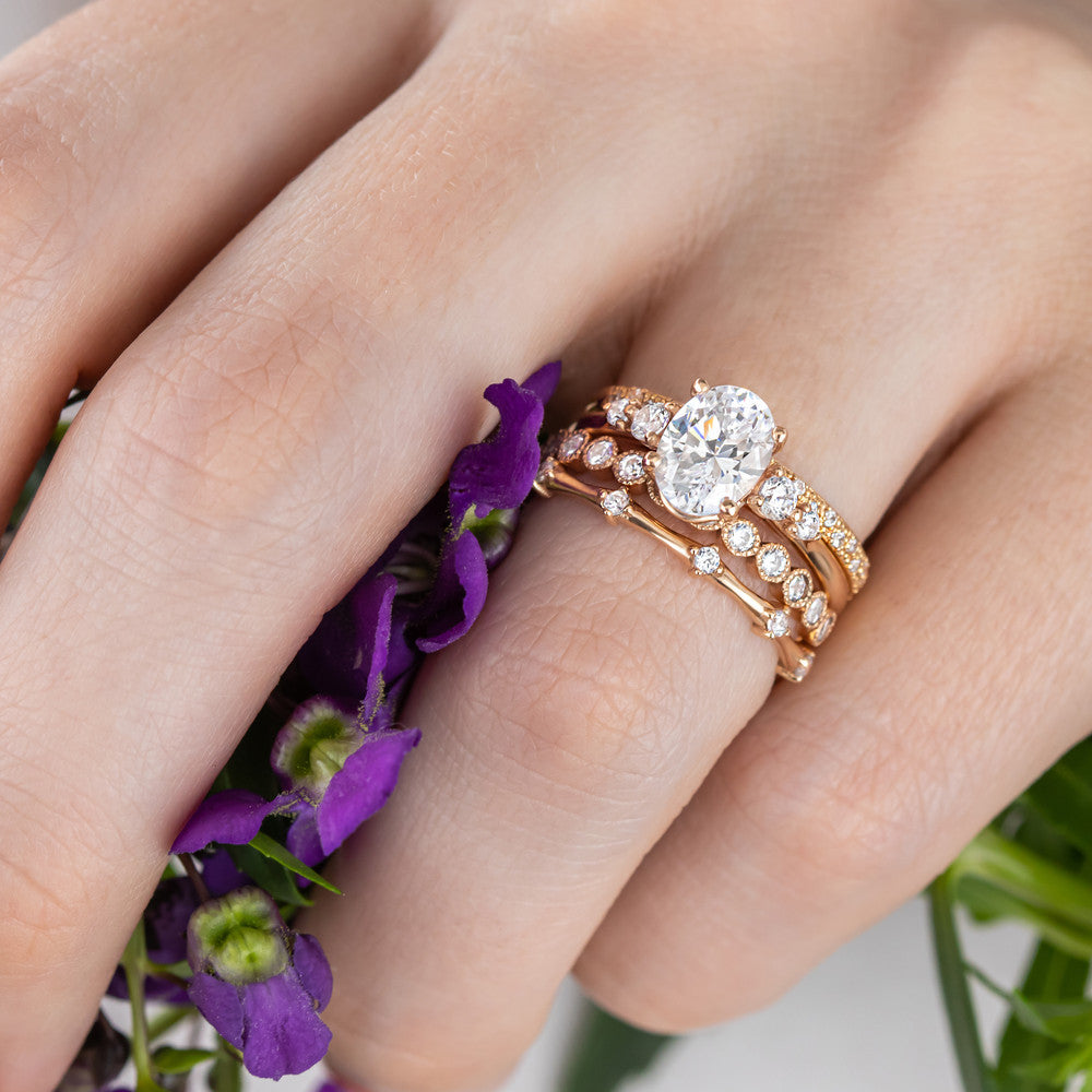 2 CT Round Three Stones Lab Grown Diamond Engagement Ring