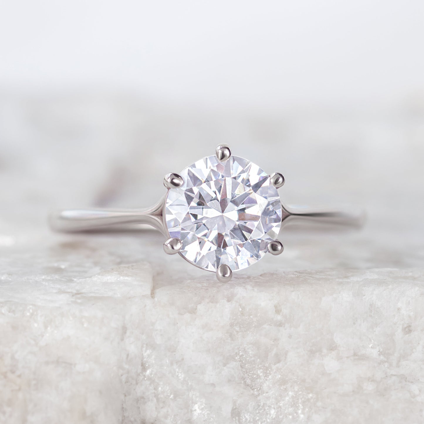 2 CT Round Three Stones Lab Grown Diamond Engagement Ring