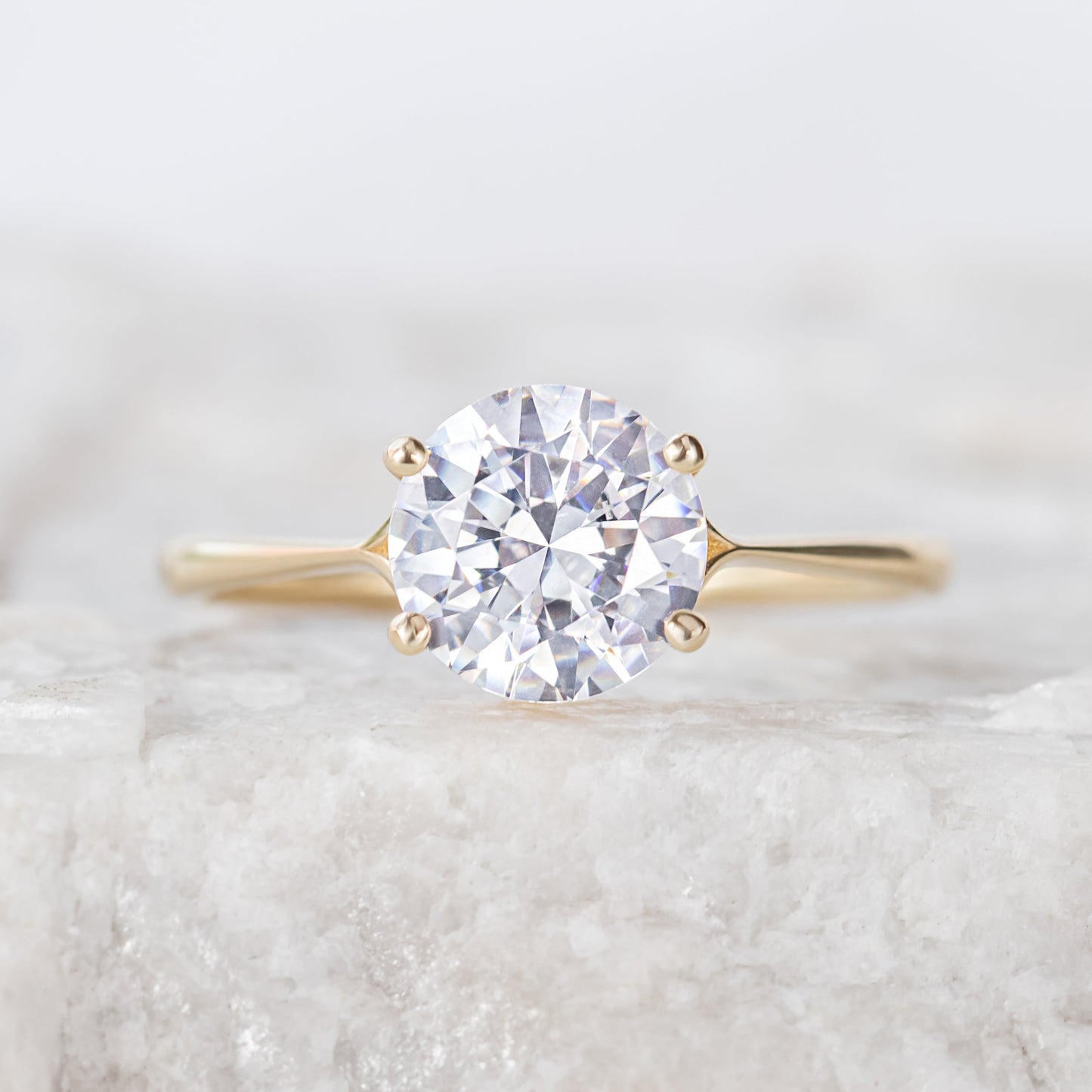2 CT Round Three Stones Lab Grown Diamond Engagement Ring