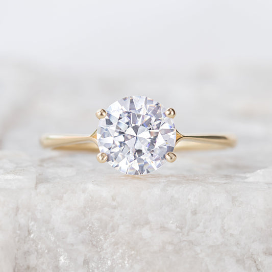 2 CT Round Three Stones Lab Grown Diamond Engagement Ring