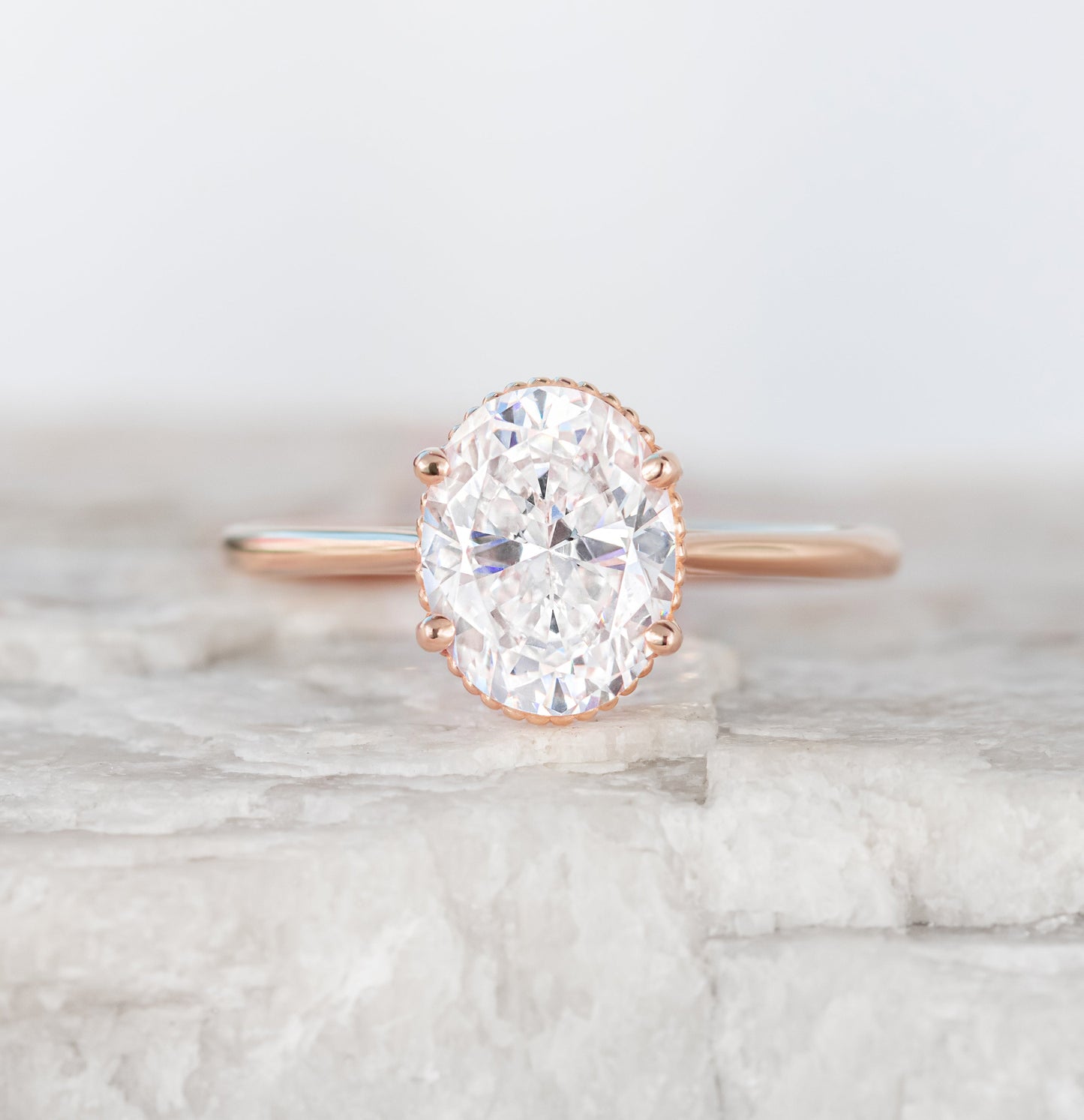 2 CT Round Three Stones Lab Grown Diamond Engagement Ring