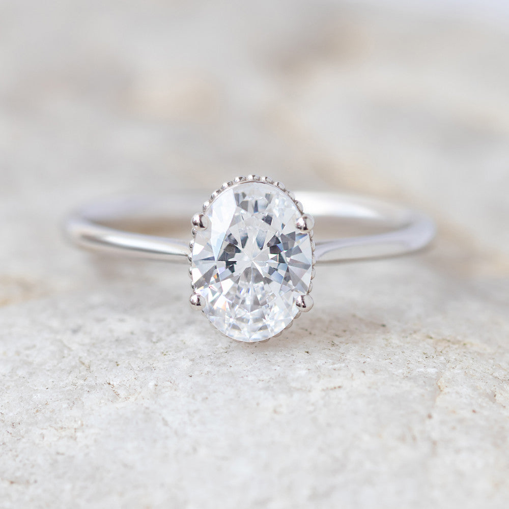 2 CT Round Three Stones Lab Grown Diamond Engagement Ring