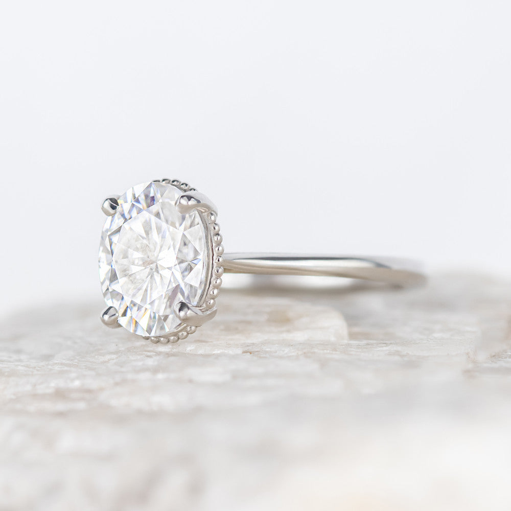 2 CT Round Three Stones Lab Grown Diamond Engagement Ring
