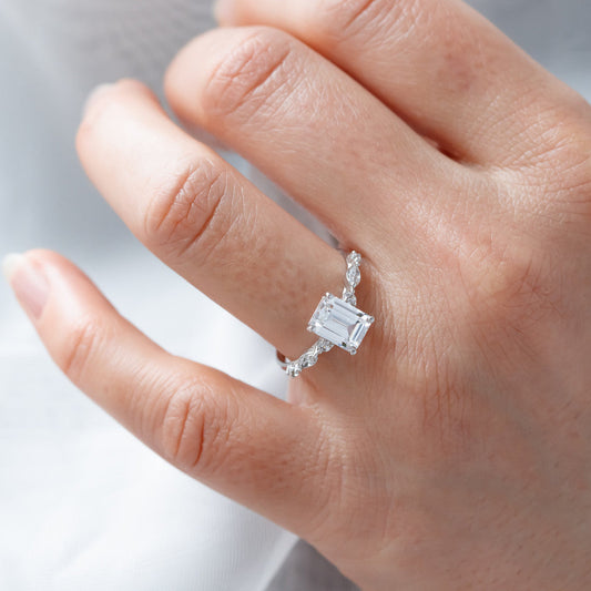 2 CT Round Three Stones Lab Grown Diamond Engagement Ring