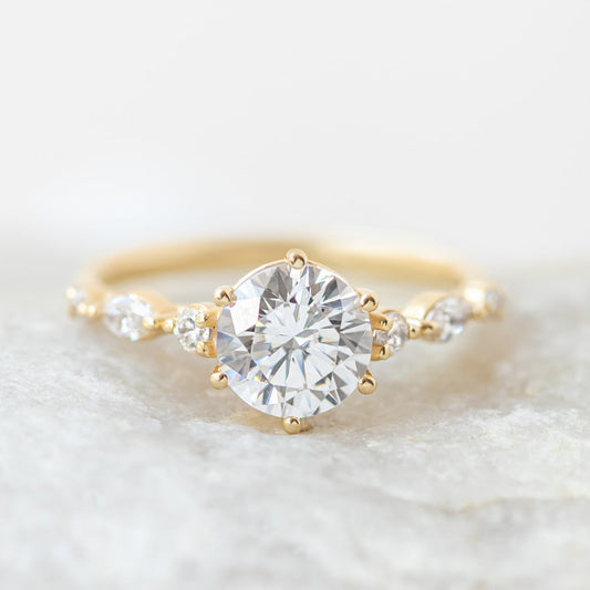 2 CT Round Three Stones Lab Grown Diamond Engagement Ring
