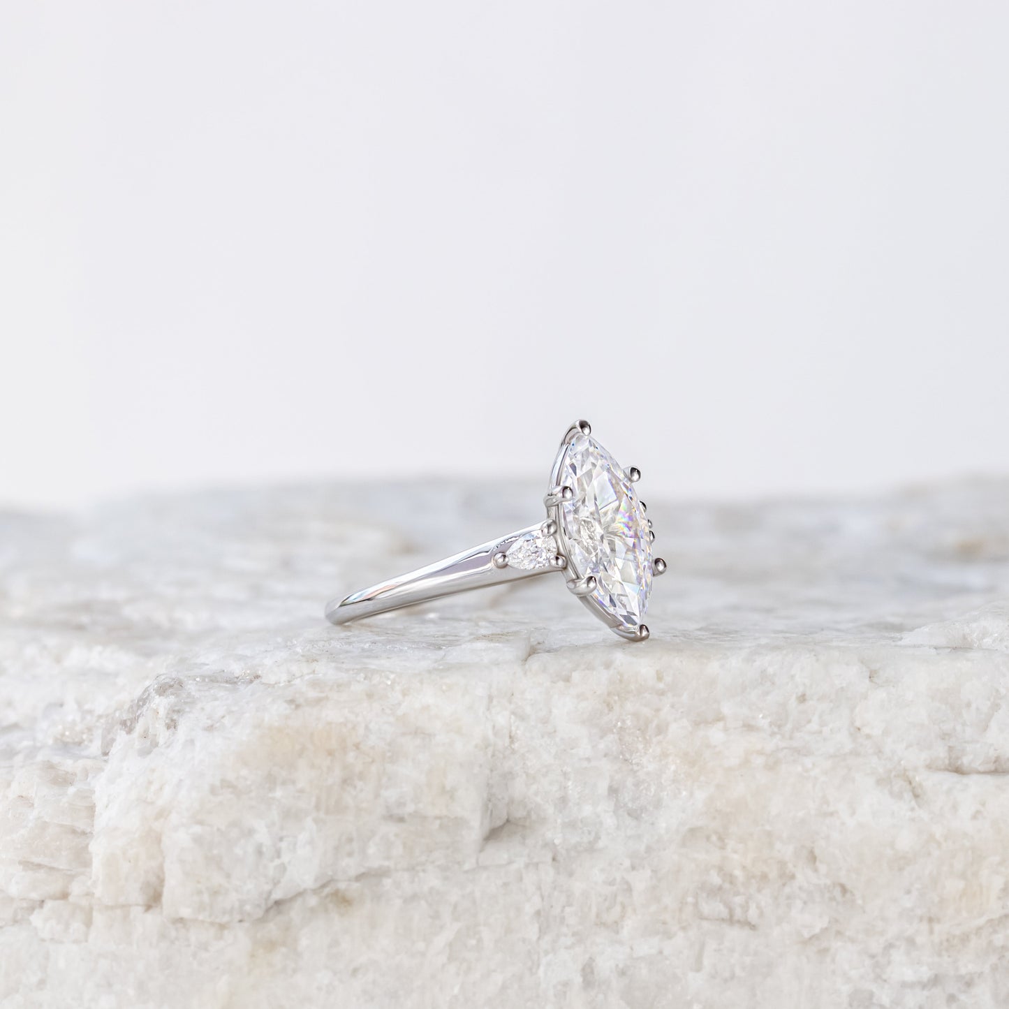 2 CT Round Three Stones Lab Grown Diamond Engagement Ring