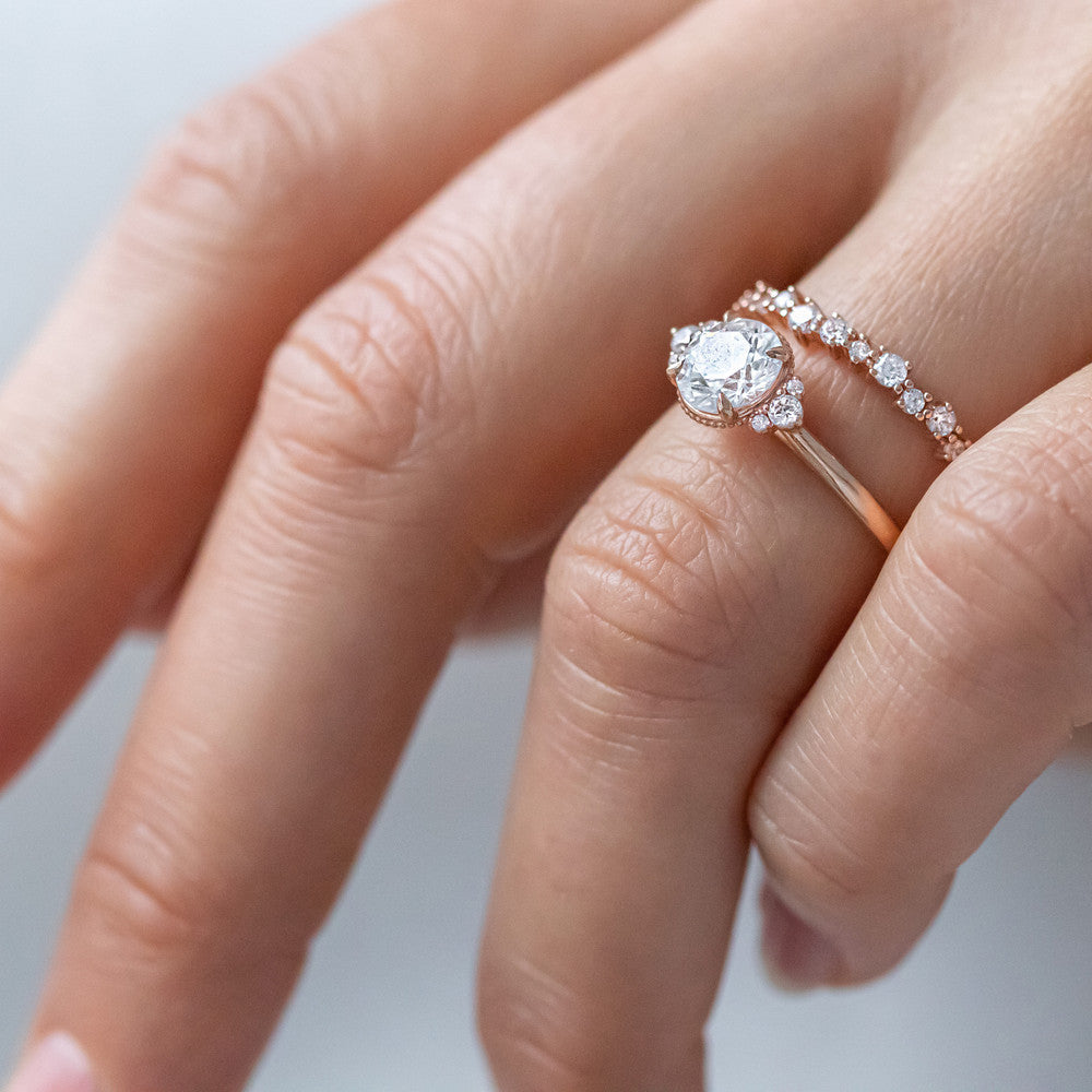 2 CT Round Three Stones Lab Grown Diamond Engagement Ring