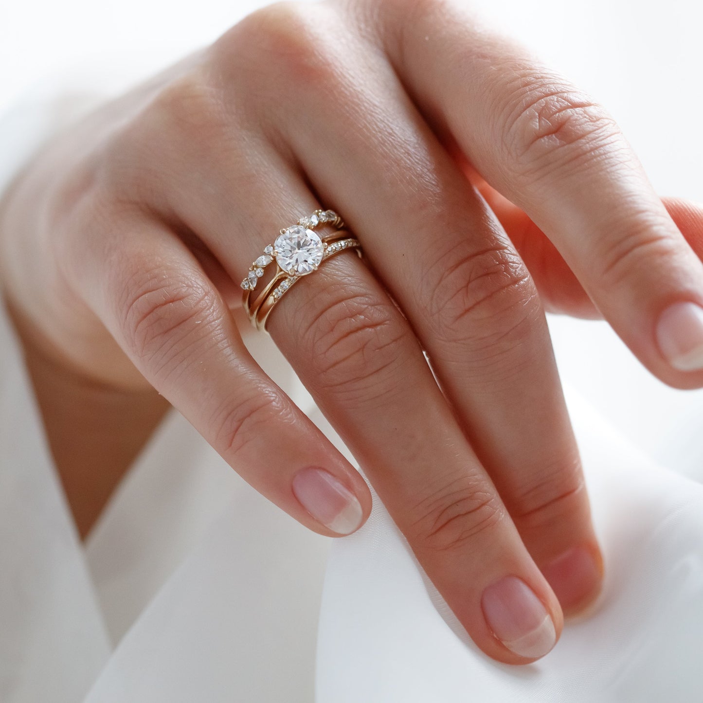 2 CT Round Three Stones Lab Grown Diamond Engagement Ring