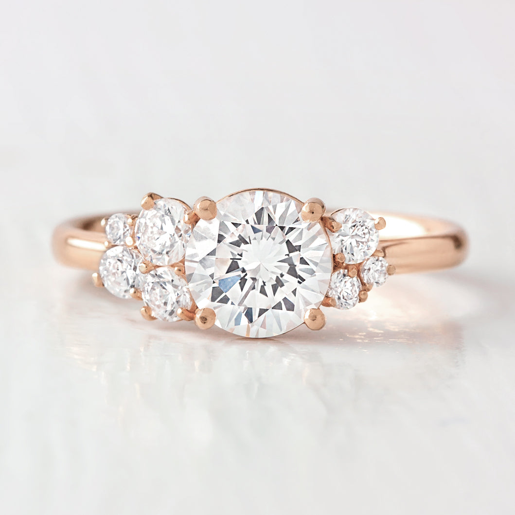 2 CT Round Three Stones Lab Grown Diamond Engagement Ring