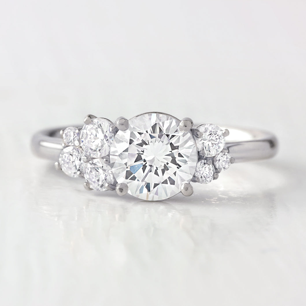 2 CT Round Three Stones Lab Grown Diamond Engagement Ring