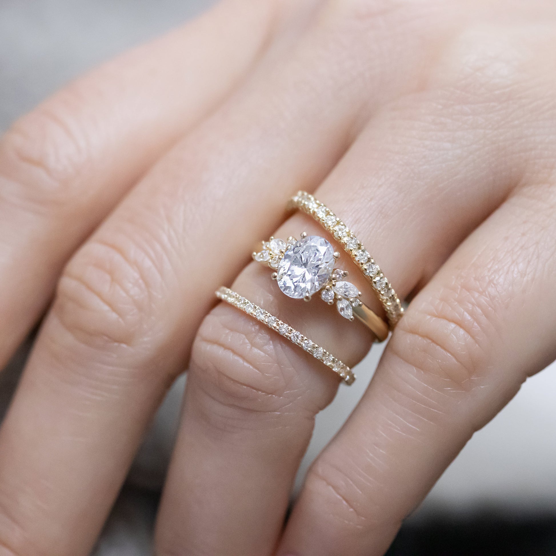 2 CT Round Three Stones Lab Grown Diamond Engagement Ring