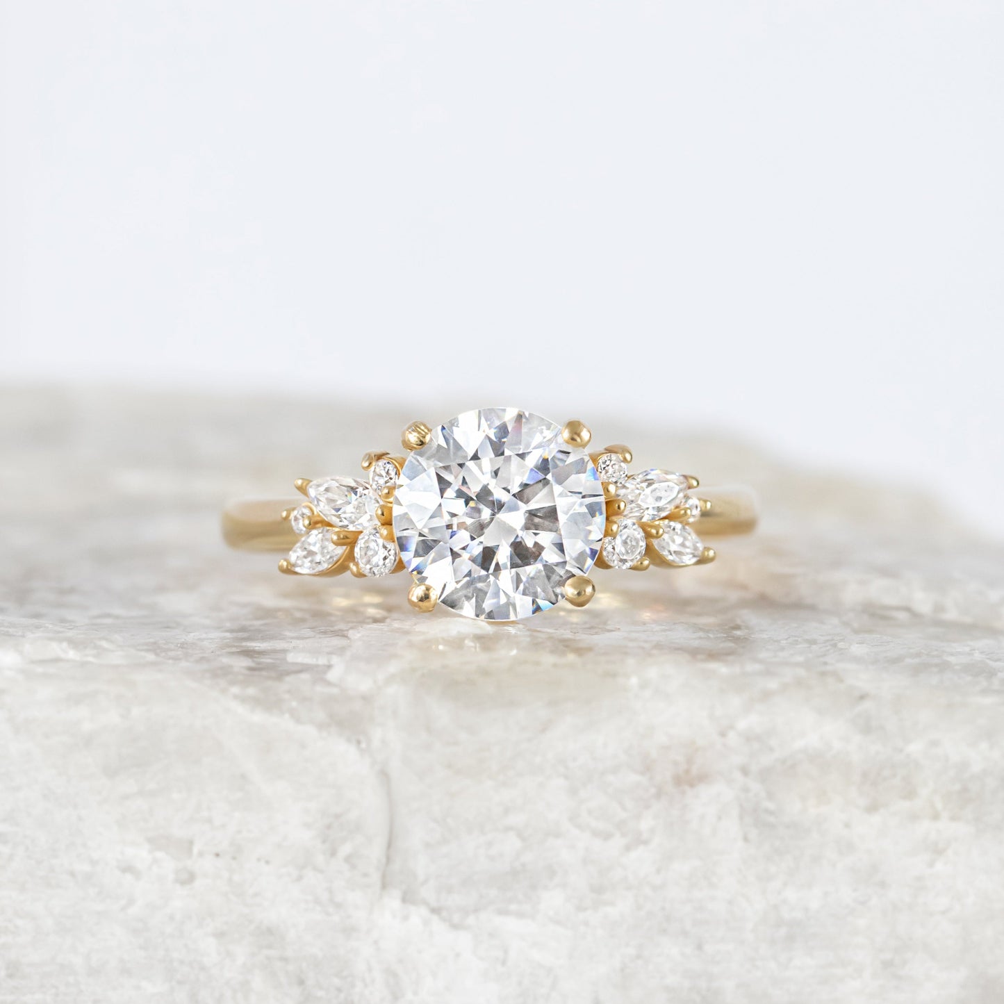 2 CT Round Three Stones Lab Grown Diamond Engagement Ring