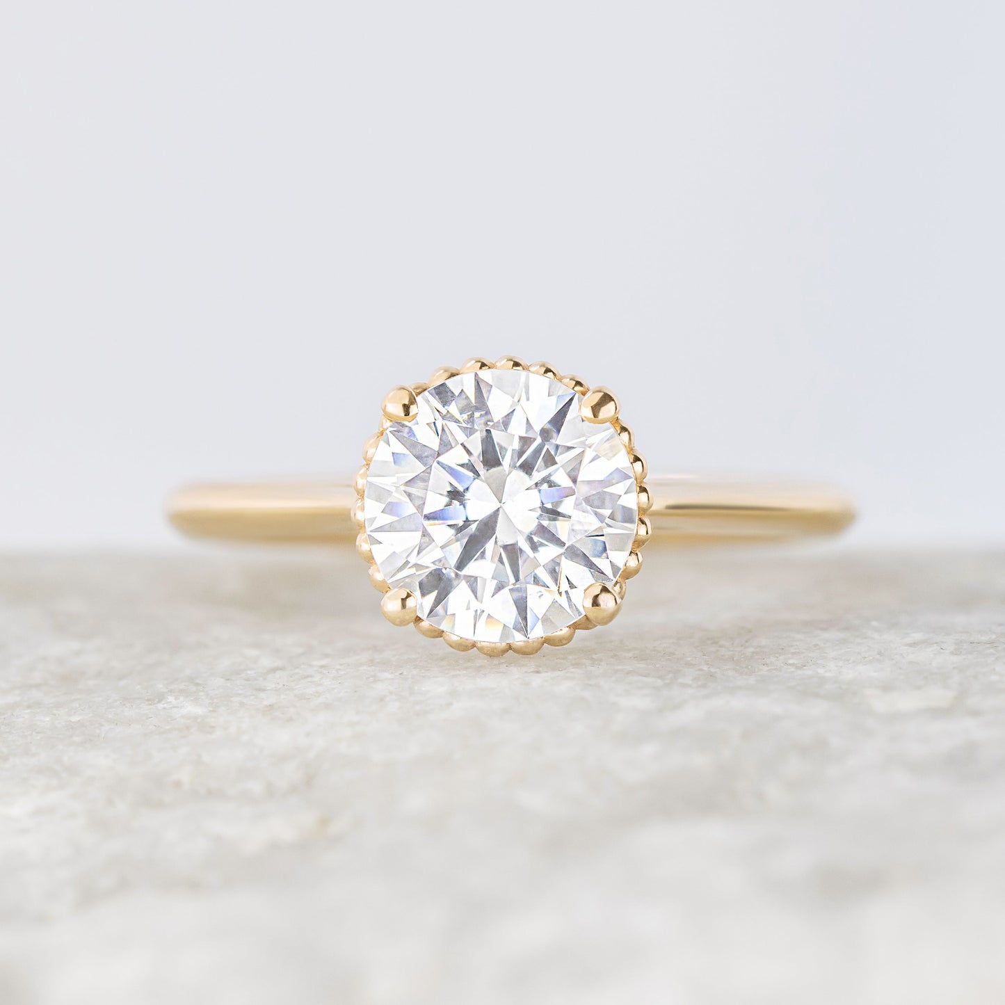 2 CT Round Three Stones Lab Grown Diamond Engagement Ring