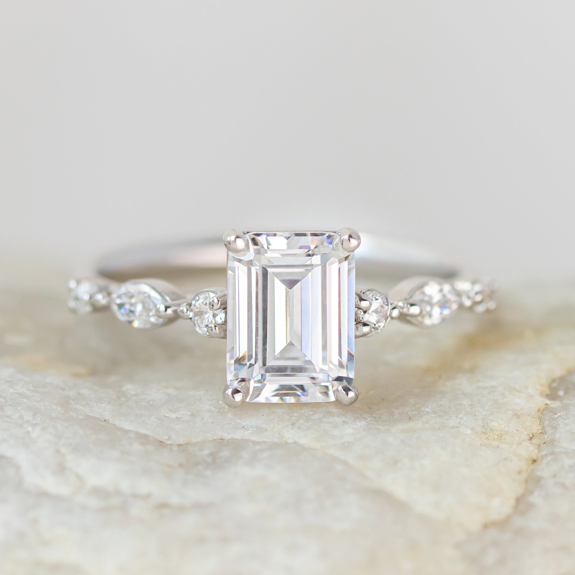 2 CT Round Three Stones Lab Grown Diamond Engagement Ring