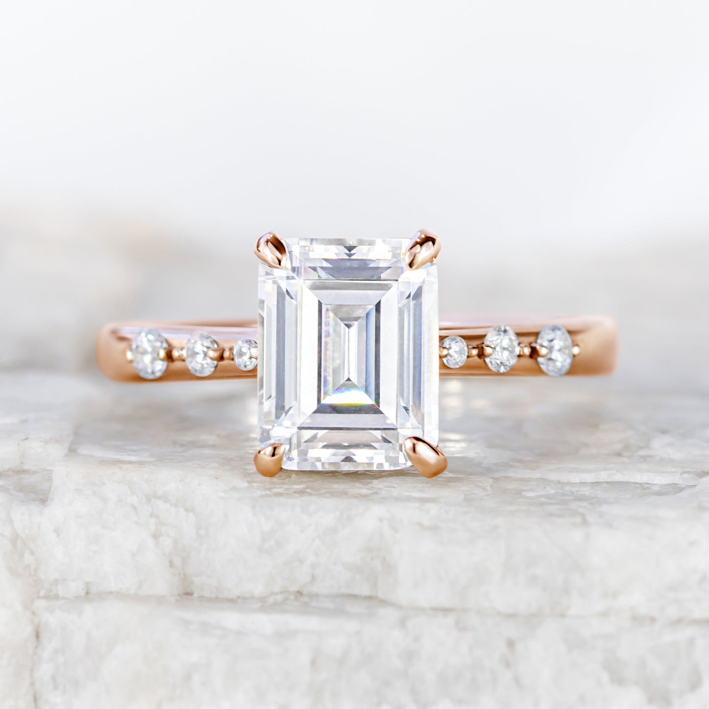 2 CT Round Three Stones Lab Grown Diamond Engagement Ring