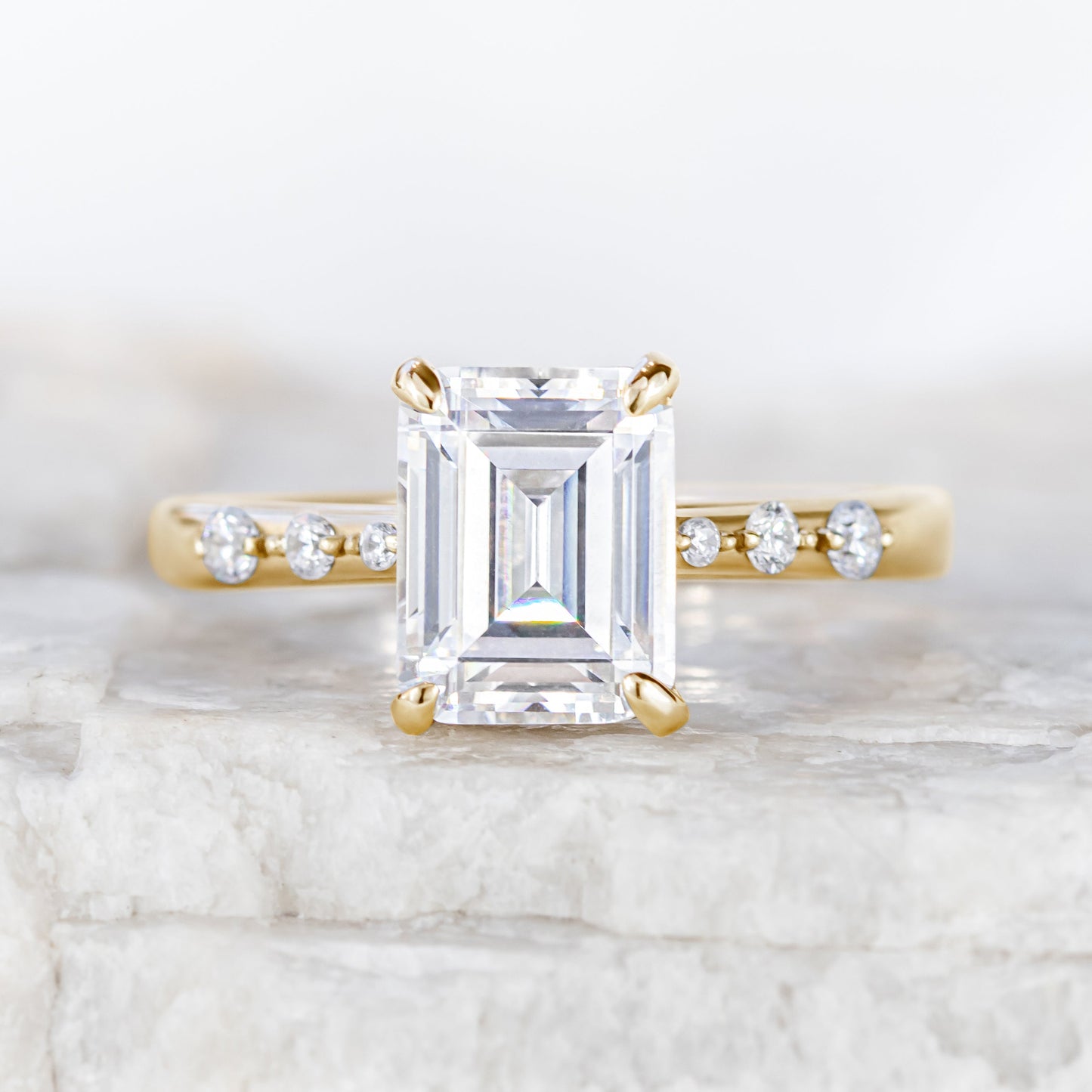 2 CT Round Three Stones Lab Grown Diamond Engagement Ring