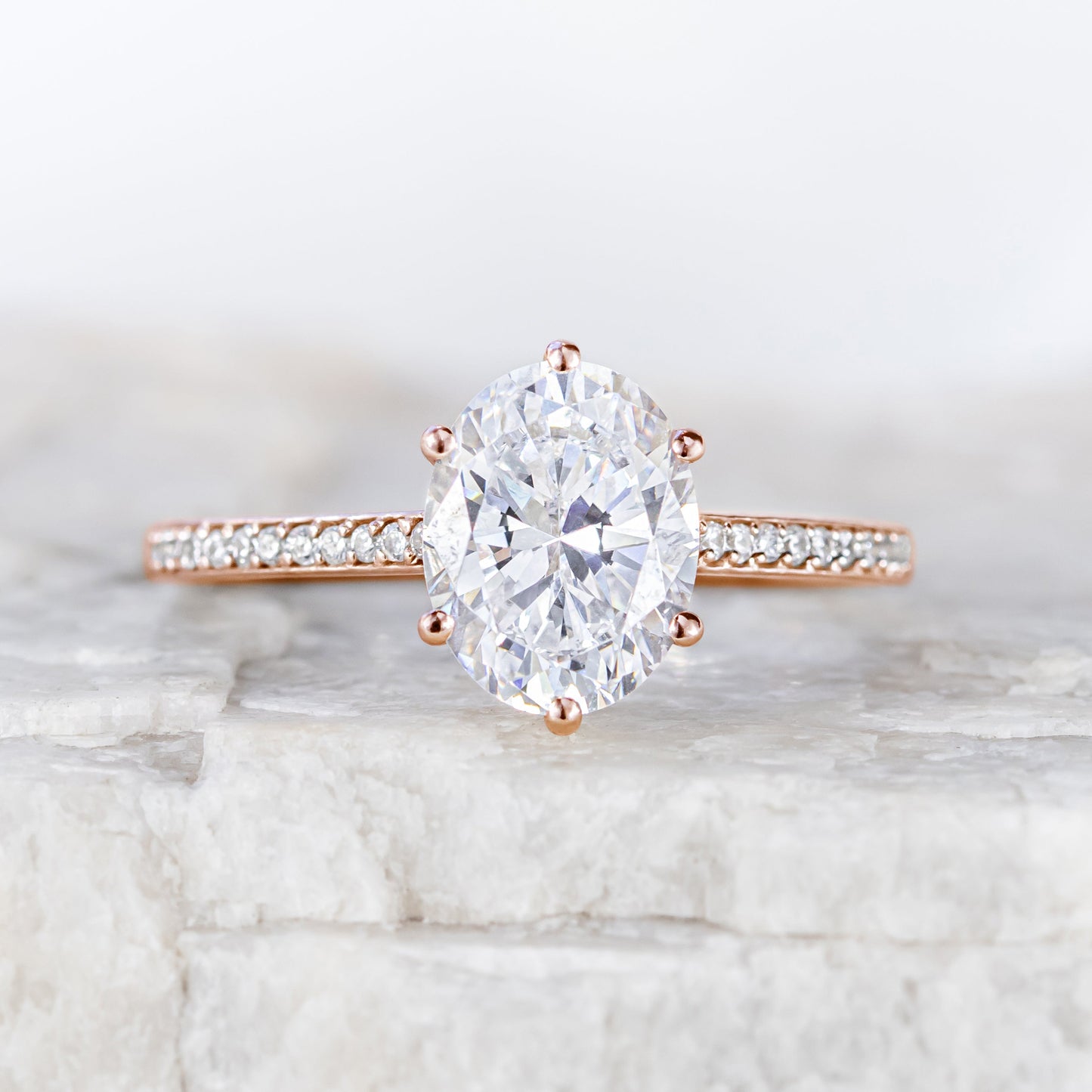 2 CT Round Three Stones Lab Grown Diamond Engagement Ring