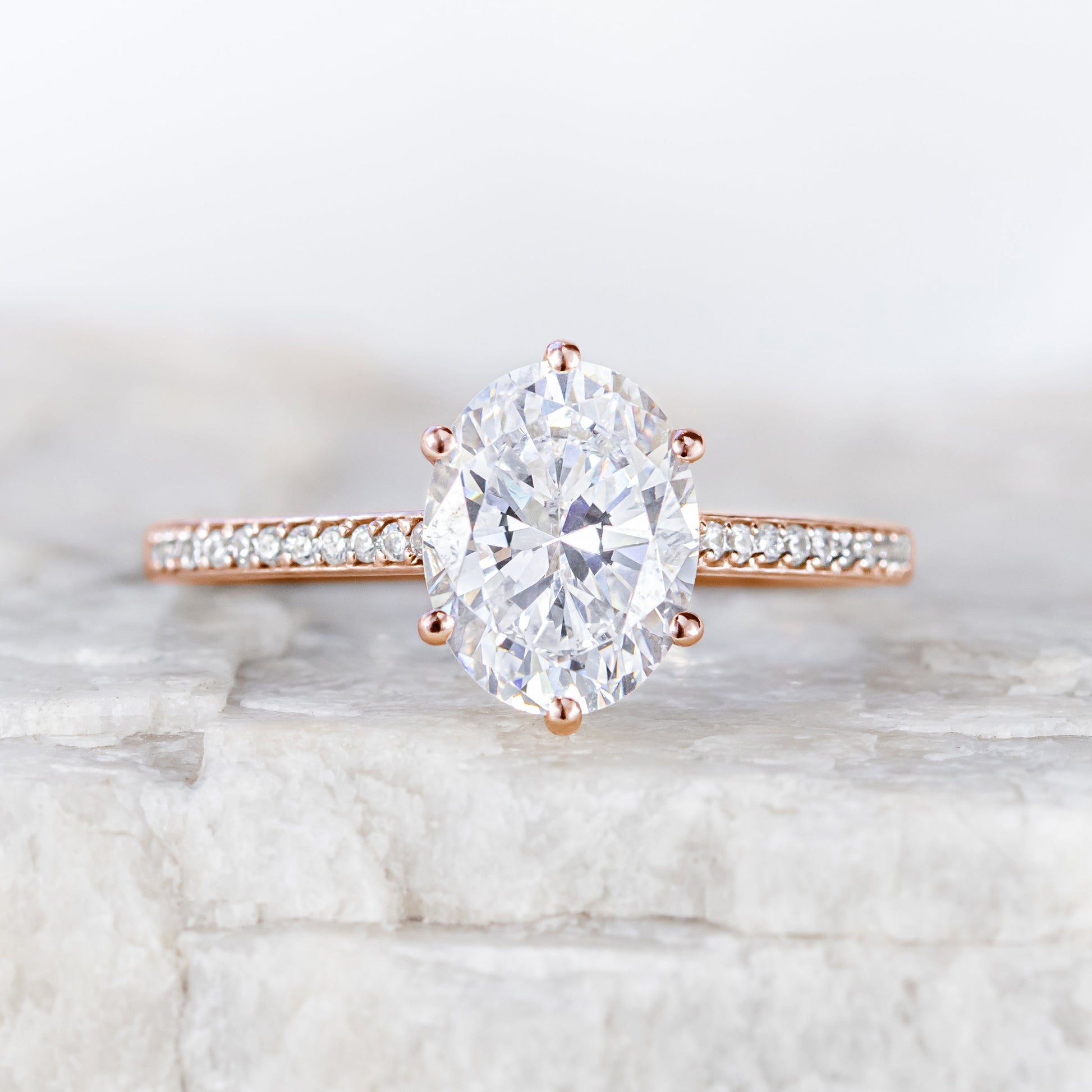 2 CT Round Three Stones Lab Grown Diamond Engagement Ring