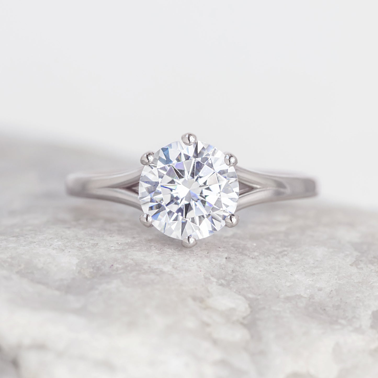 2 CT Round Three Stones Lab Grown Diamond Engagement Ring