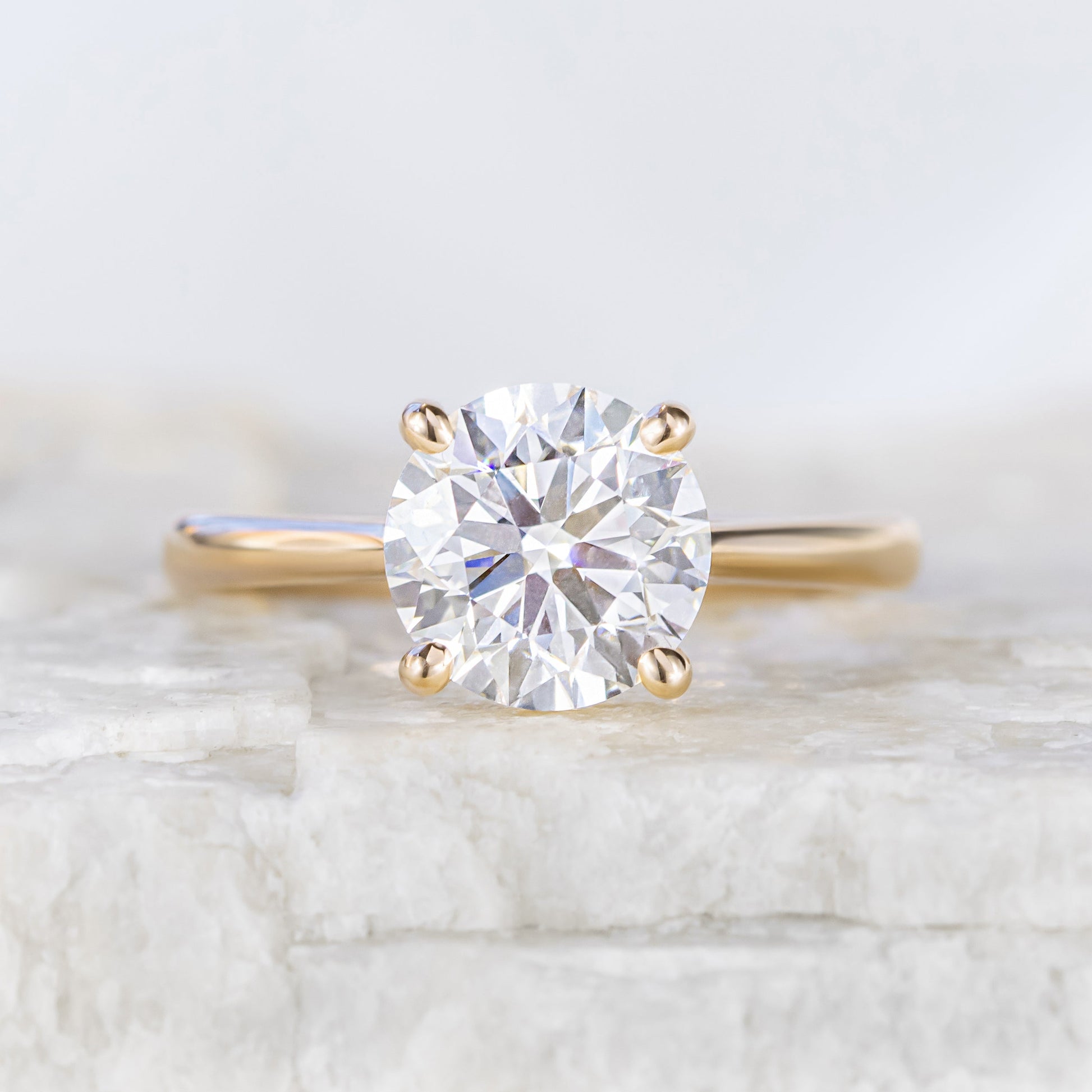 2 CT Round Three Stones Lab Grown Diamond Engagement Ring