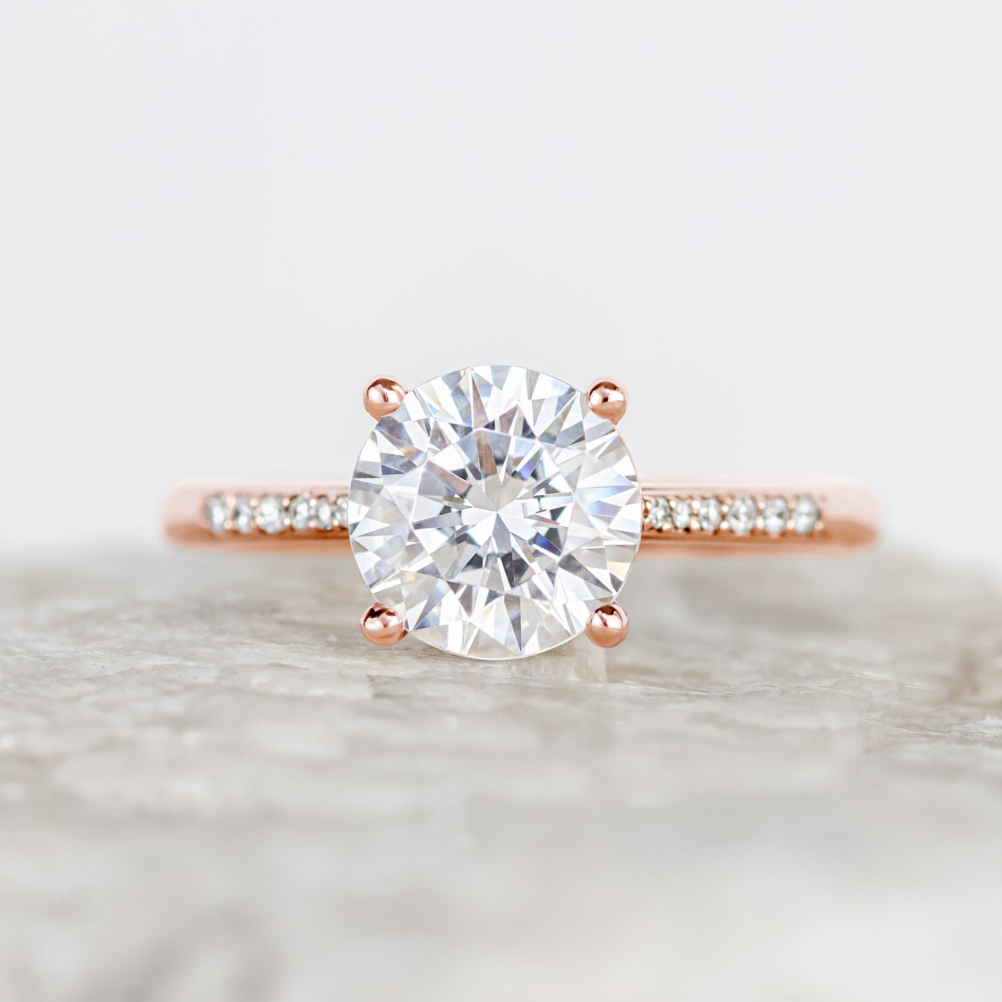 2 CT Round Three Stones Lab Grown Diamond Engagement Ring