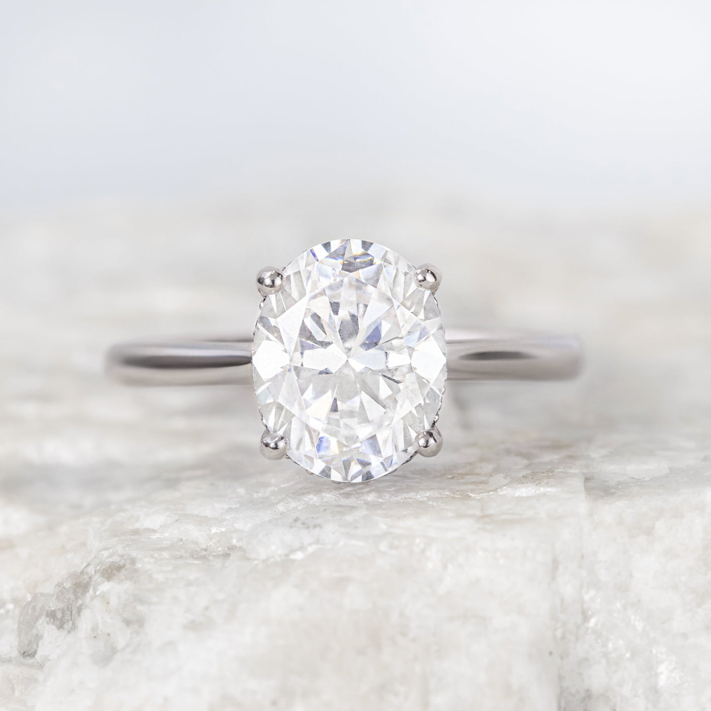 2 CT Round Three Stones Lab Grown Diamond Engagement Ring