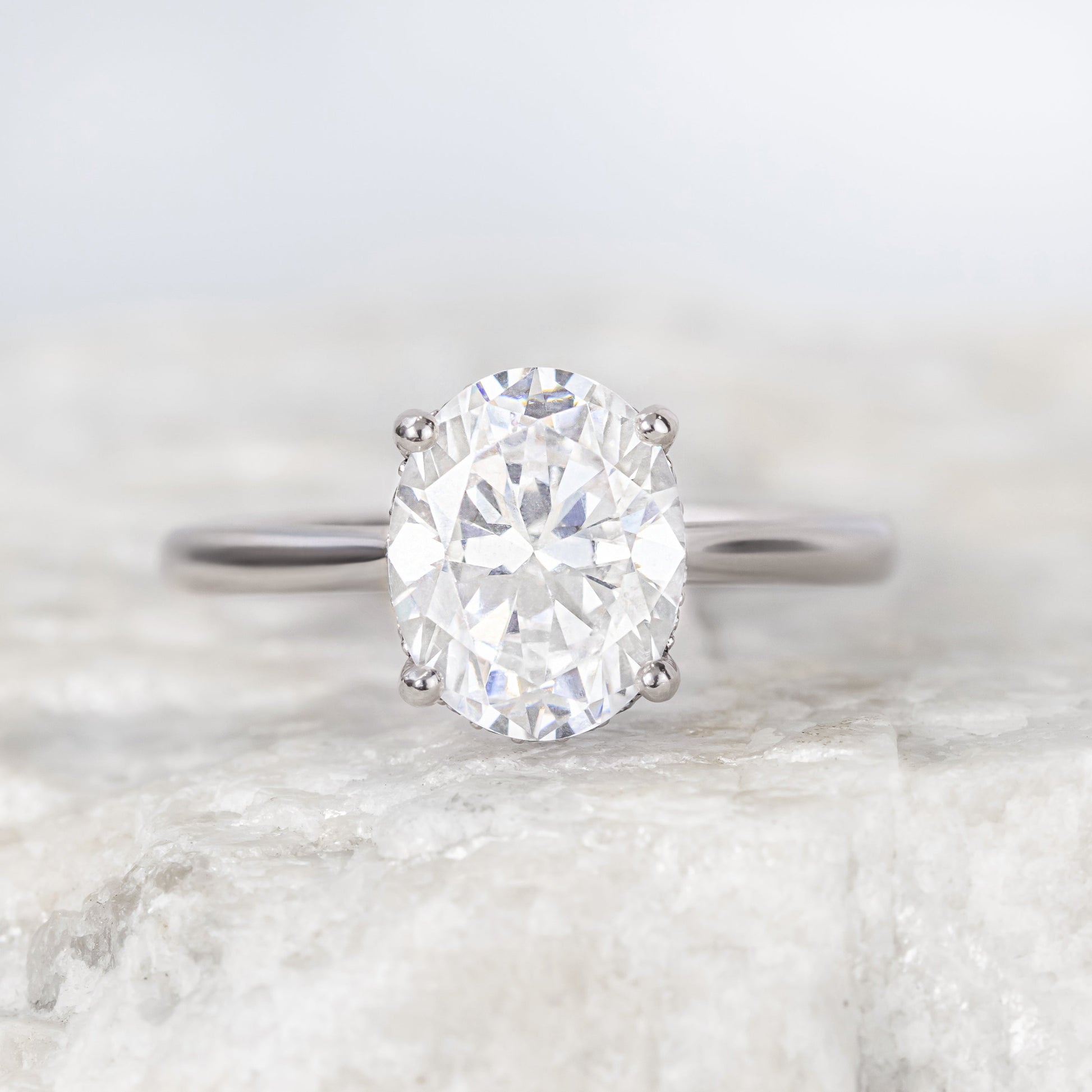 2 CT Round Three Stones Lab Grown Diamond Engagement Ring