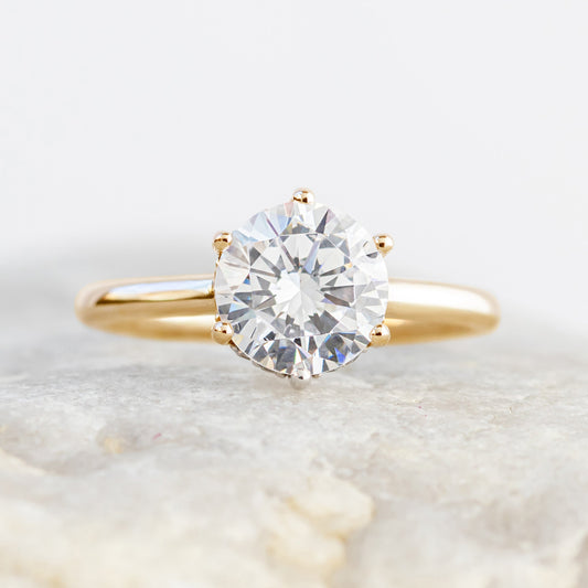 2 CT Round Three Stones Lab Grown Diamond Engagement Ring