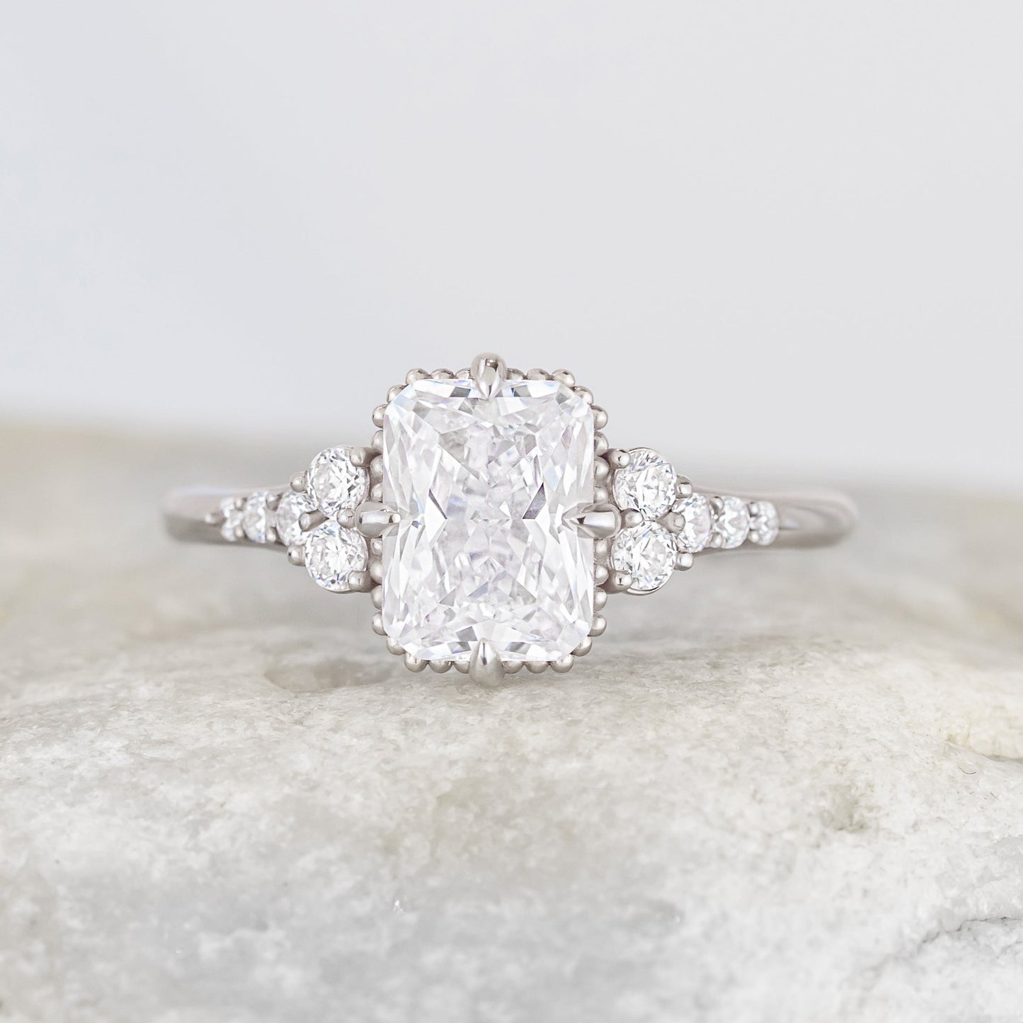 2 CT Round Three Stones Lab Grown Diamond Engagement Ring