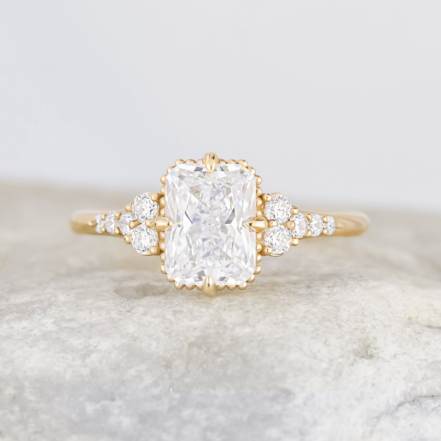 2 CT Round Three Stones Lab Grown Diamond Engagement Ring