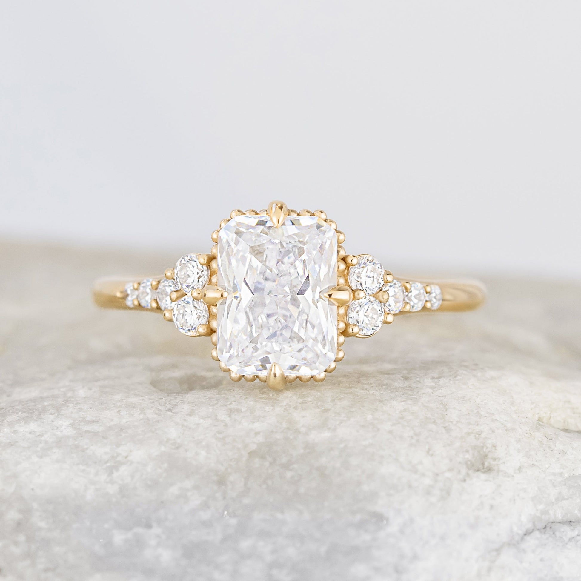 2 CT Round Three Stones Lab Grown Diamond Engagement Ring