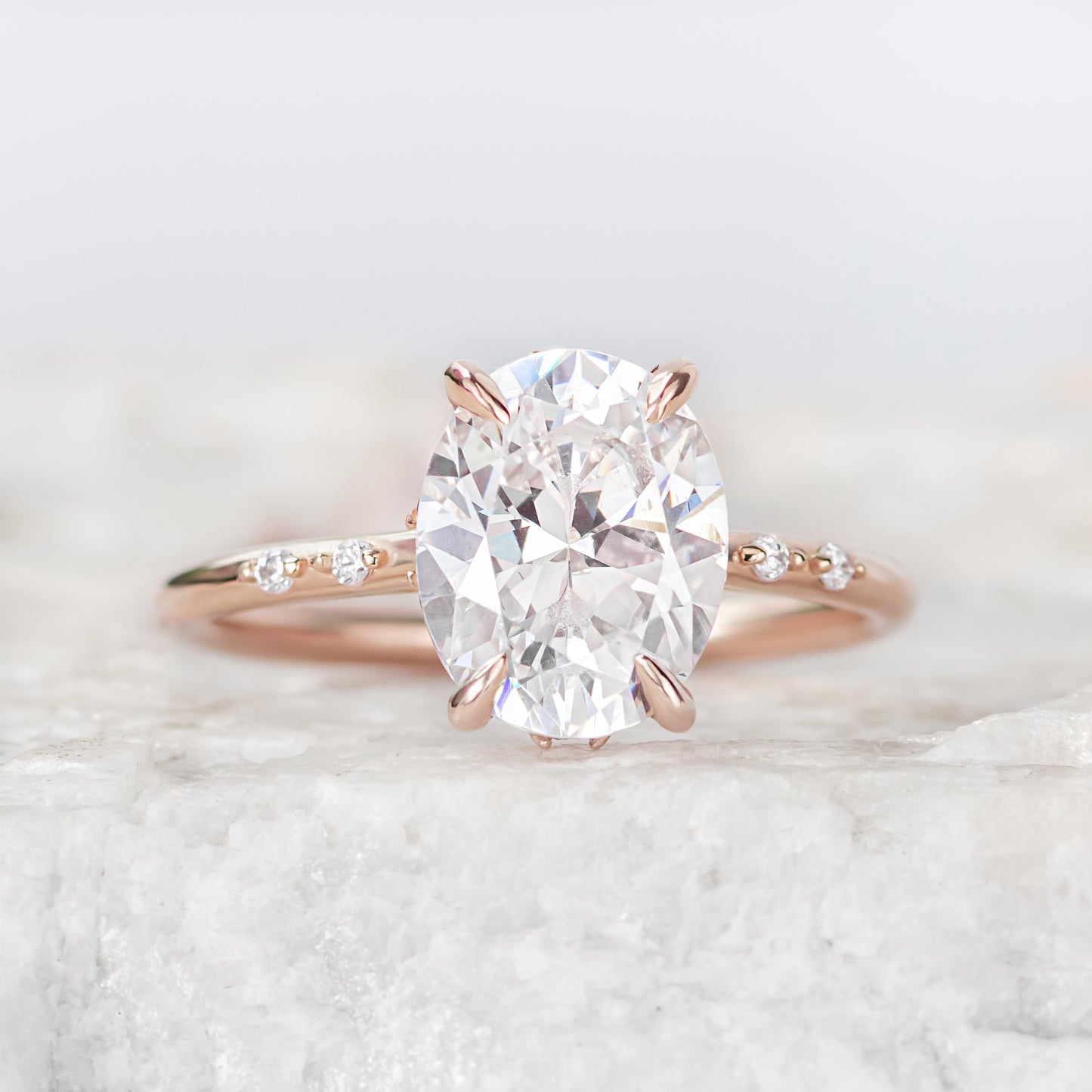2 CT Round Three Stones Lab Grown Diamond Engagement Ring