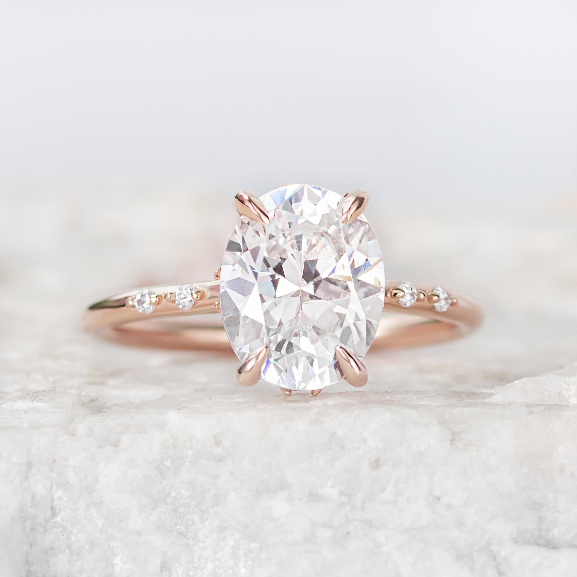 2 CT Round Three Stones Lab Grown Diamond Engagement Ring