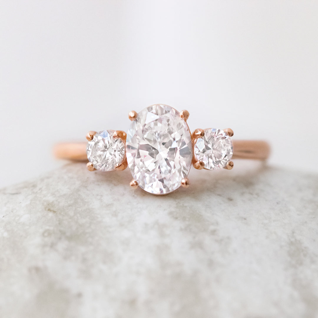 2 CT Round Three Stones Lab Grown Diamond Engagement Ring
