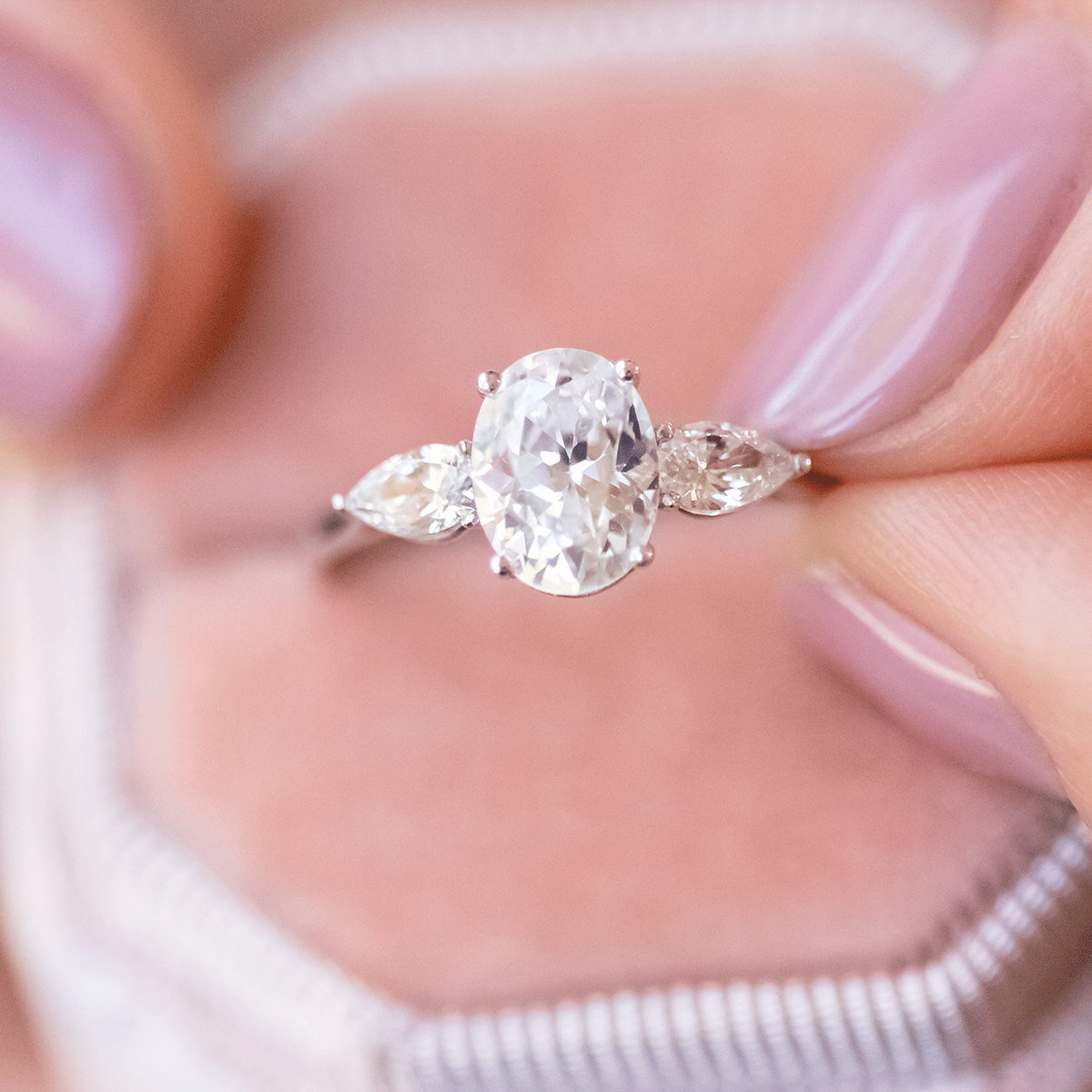 2 CT Round Three Stones Lab Grown Diamond Engagement Ring