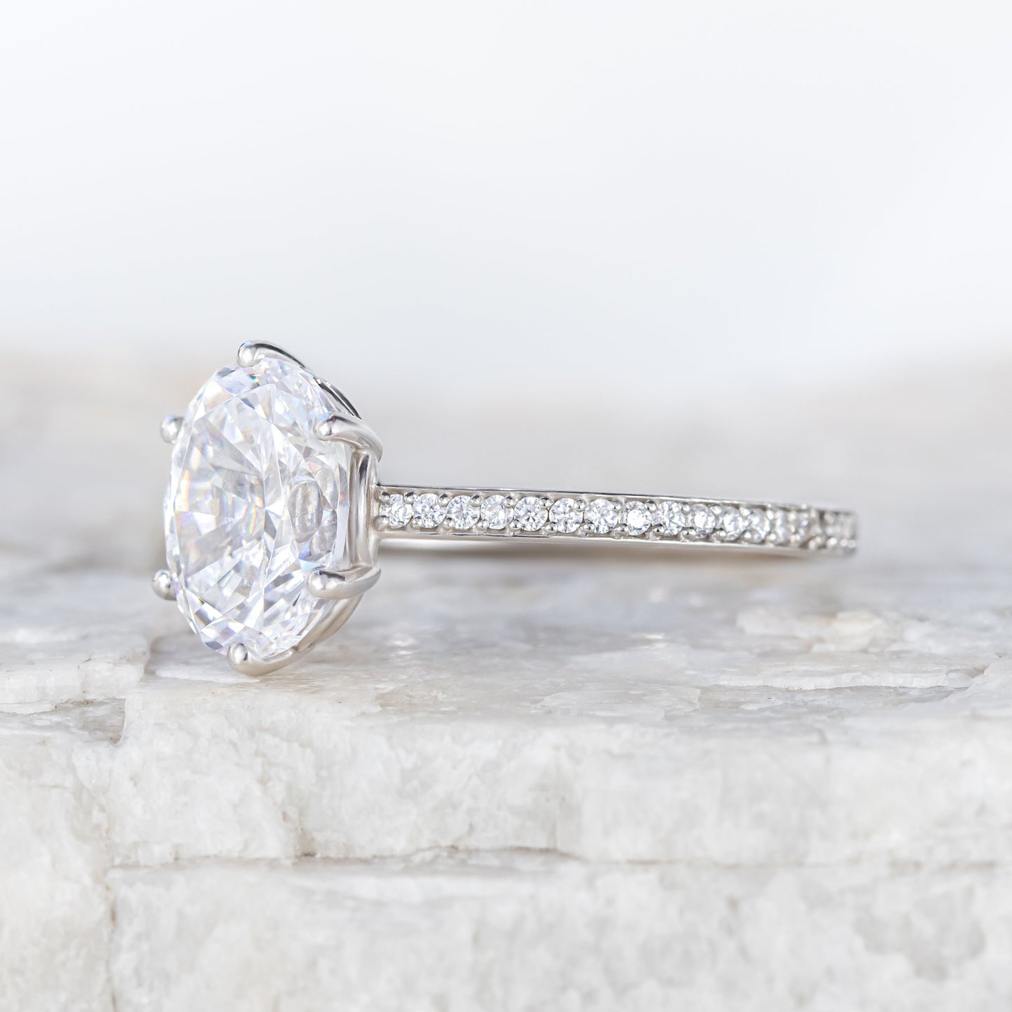 2 CT Round Three Stones Lab Grown Diamond Engagement Ring