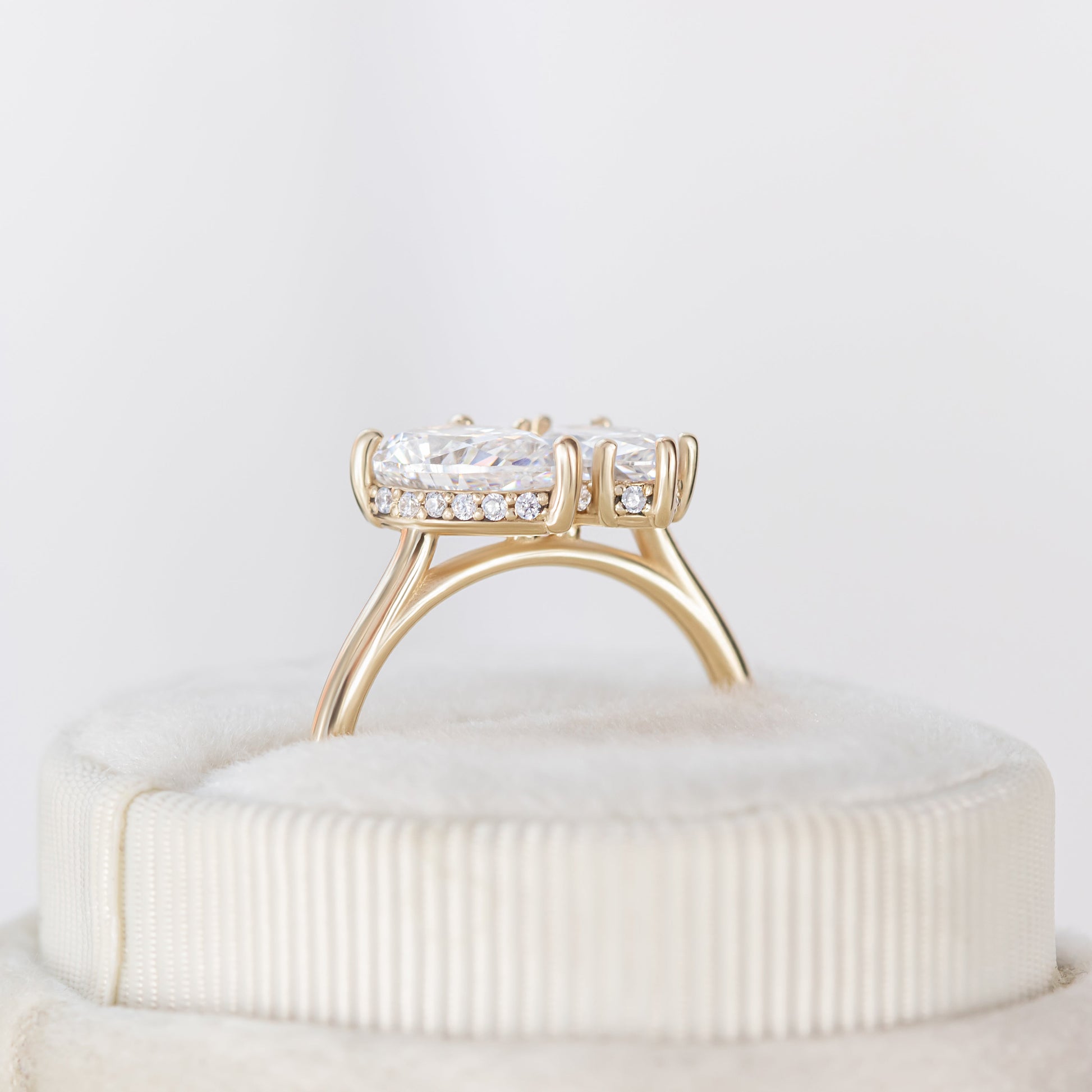 2 CT Round Three Stones Lab Grown Diamond Engagement Ring