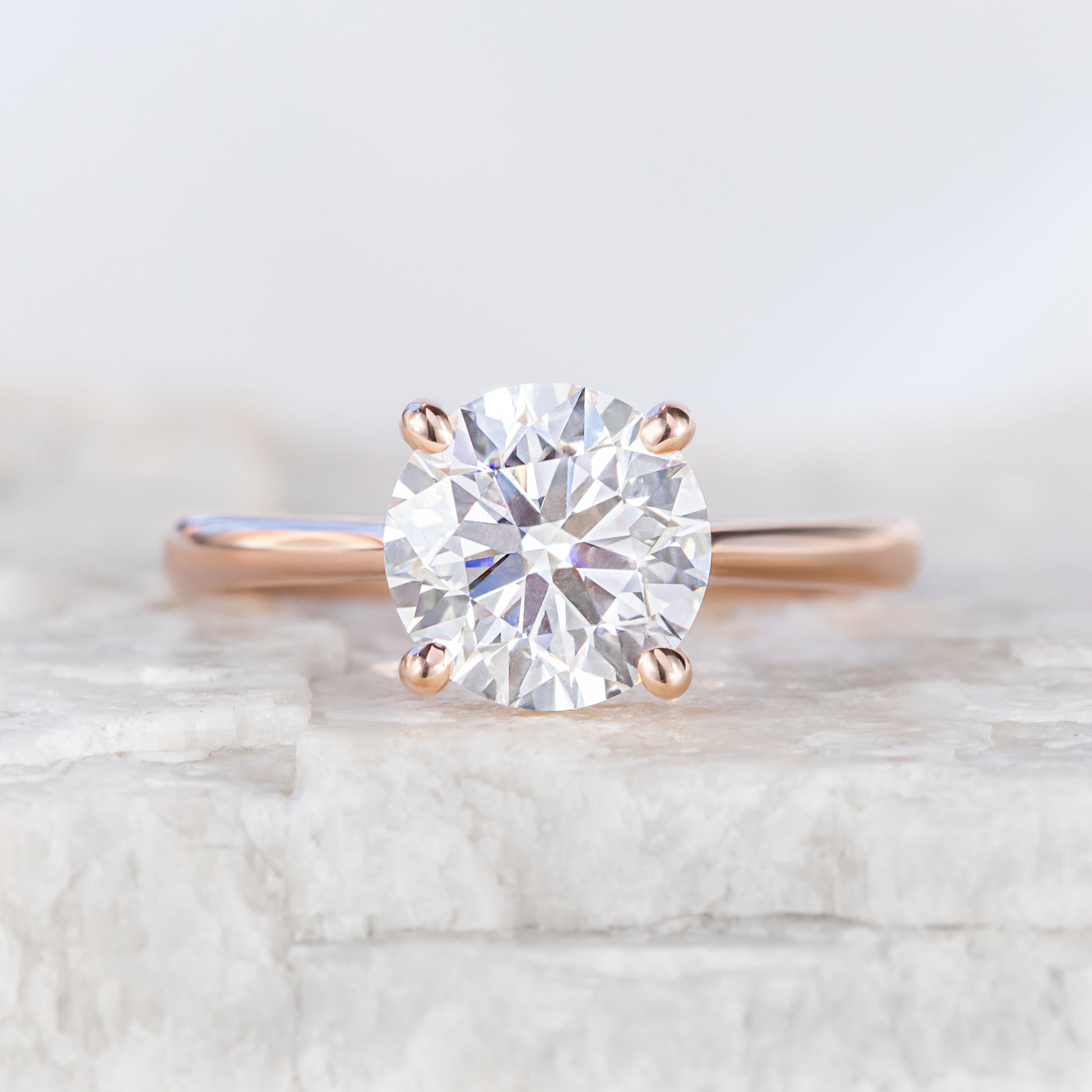 2 CT Round Three Stones Lab Grown Diamond Engagement Ring