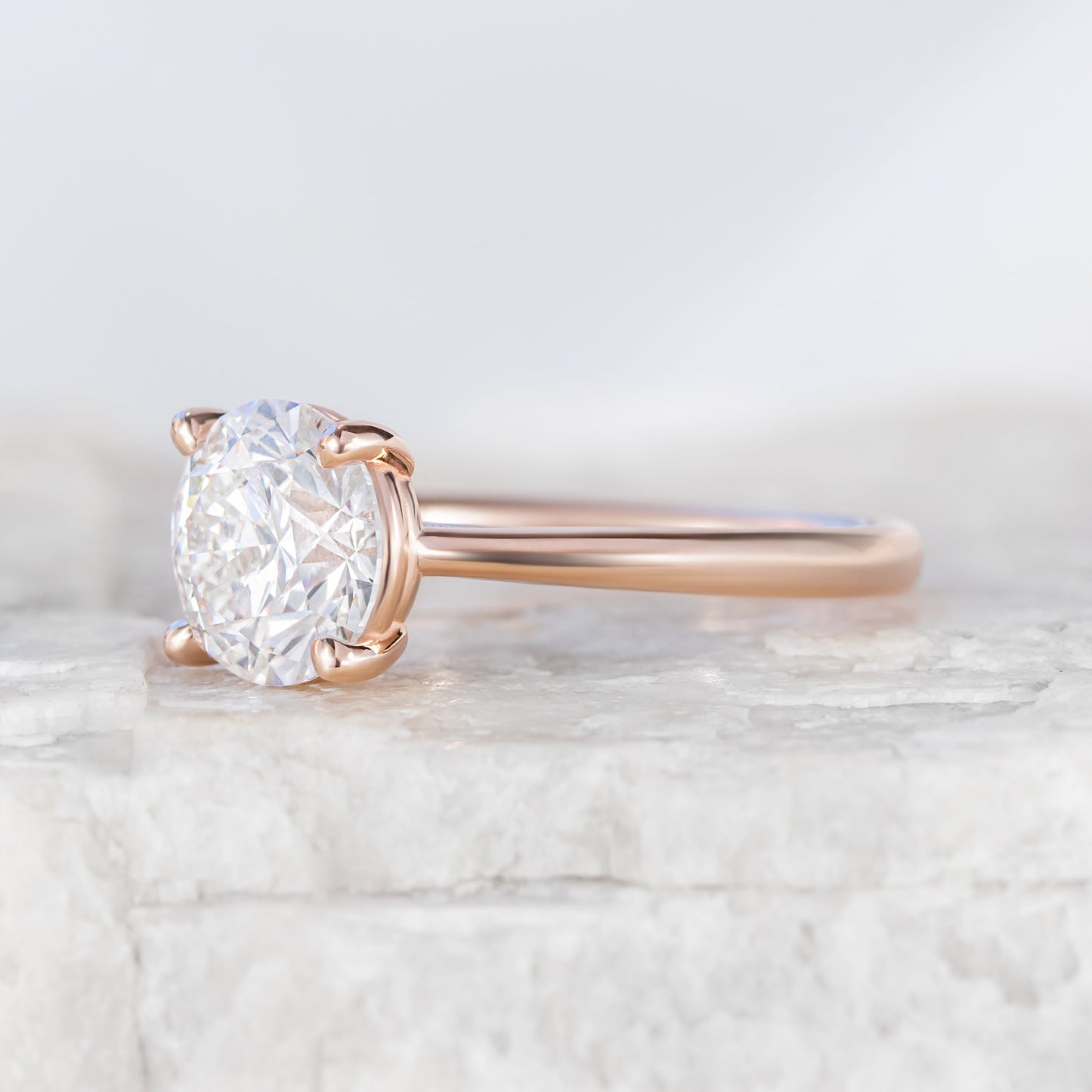 2 CT Round Three Stones Lab Grown Diamond Engagement Ring