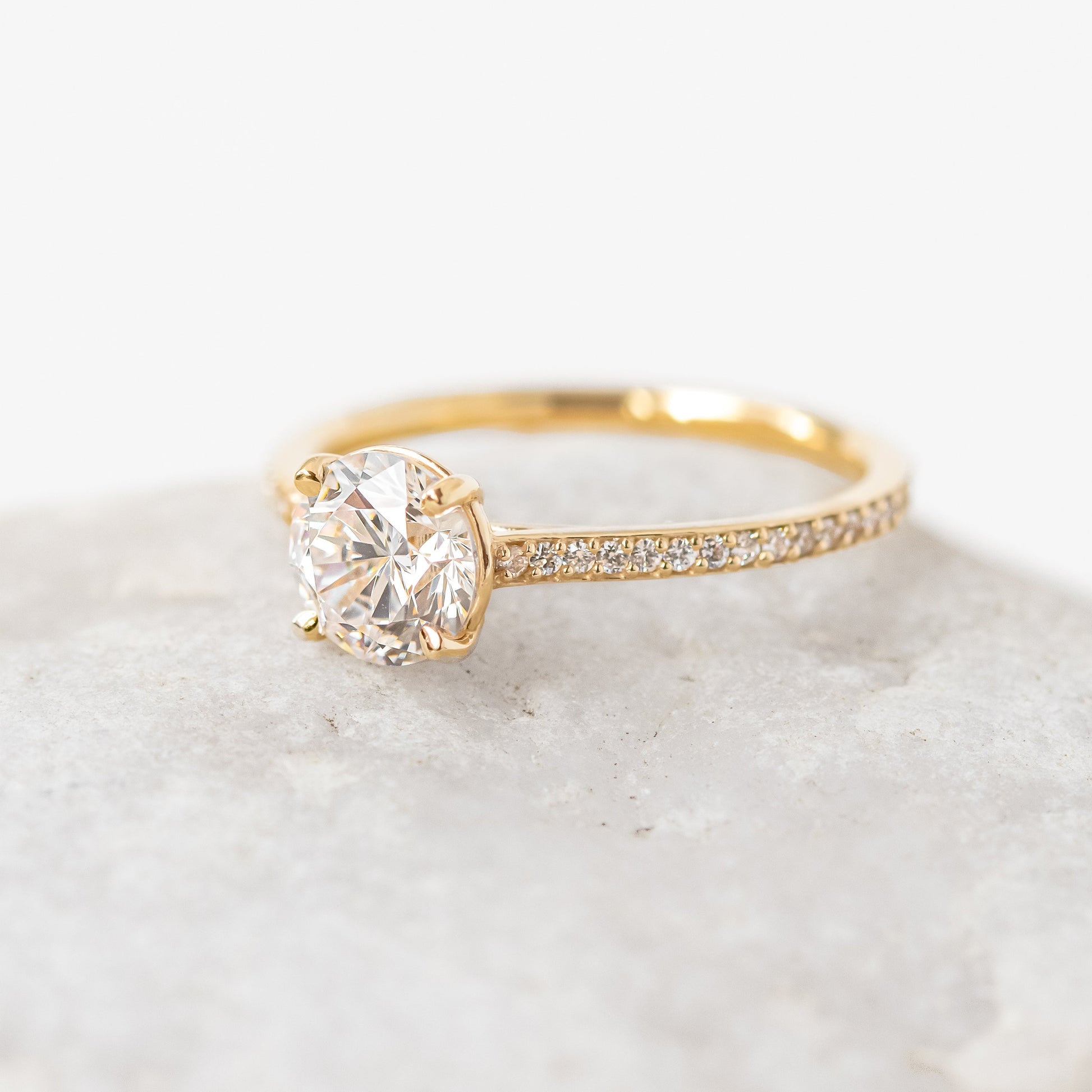 2 CT Round Three Stones Lab Grown Diamond Engagement Ring