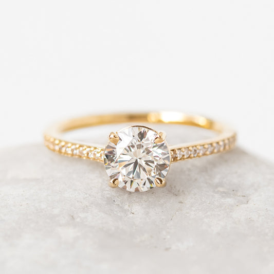 2 CT Round Three Stones Lab Grown Diamond Engagement Ring