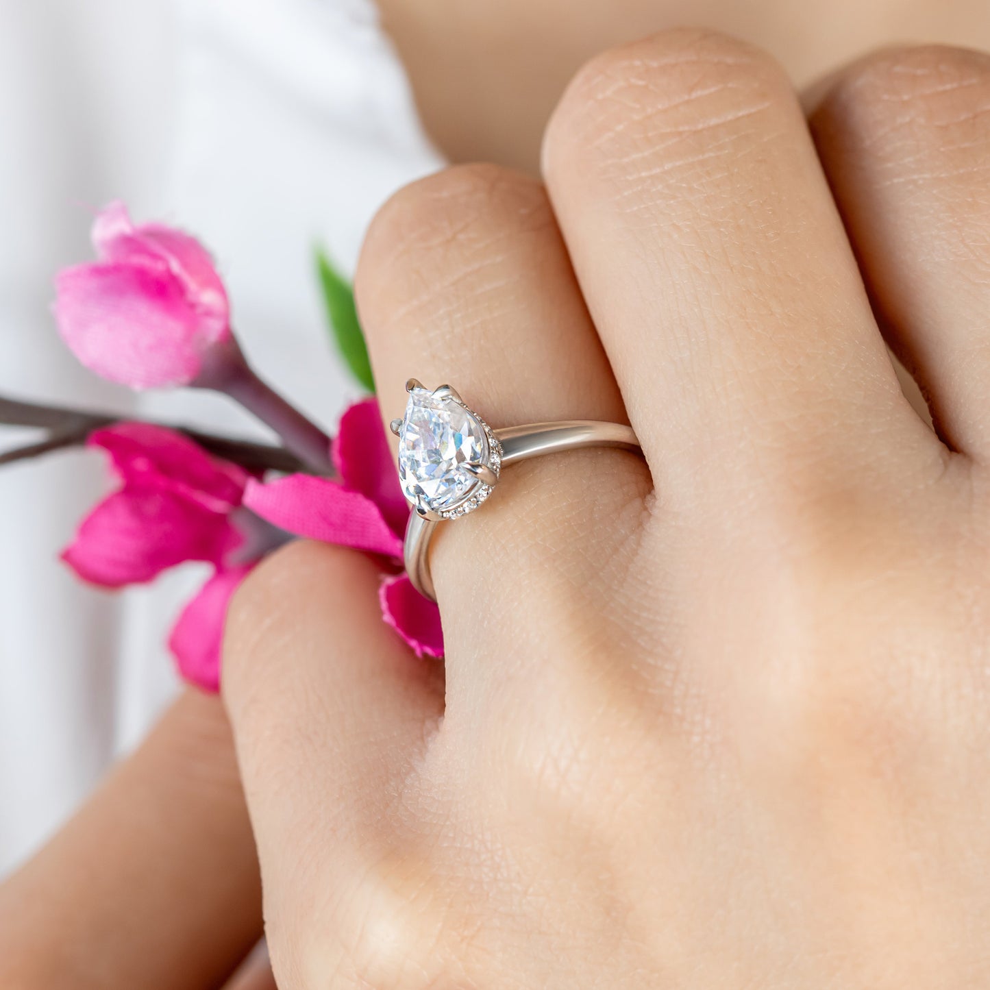 2 CT Round Three Stones Lab Grown Diamond Engagement Ring