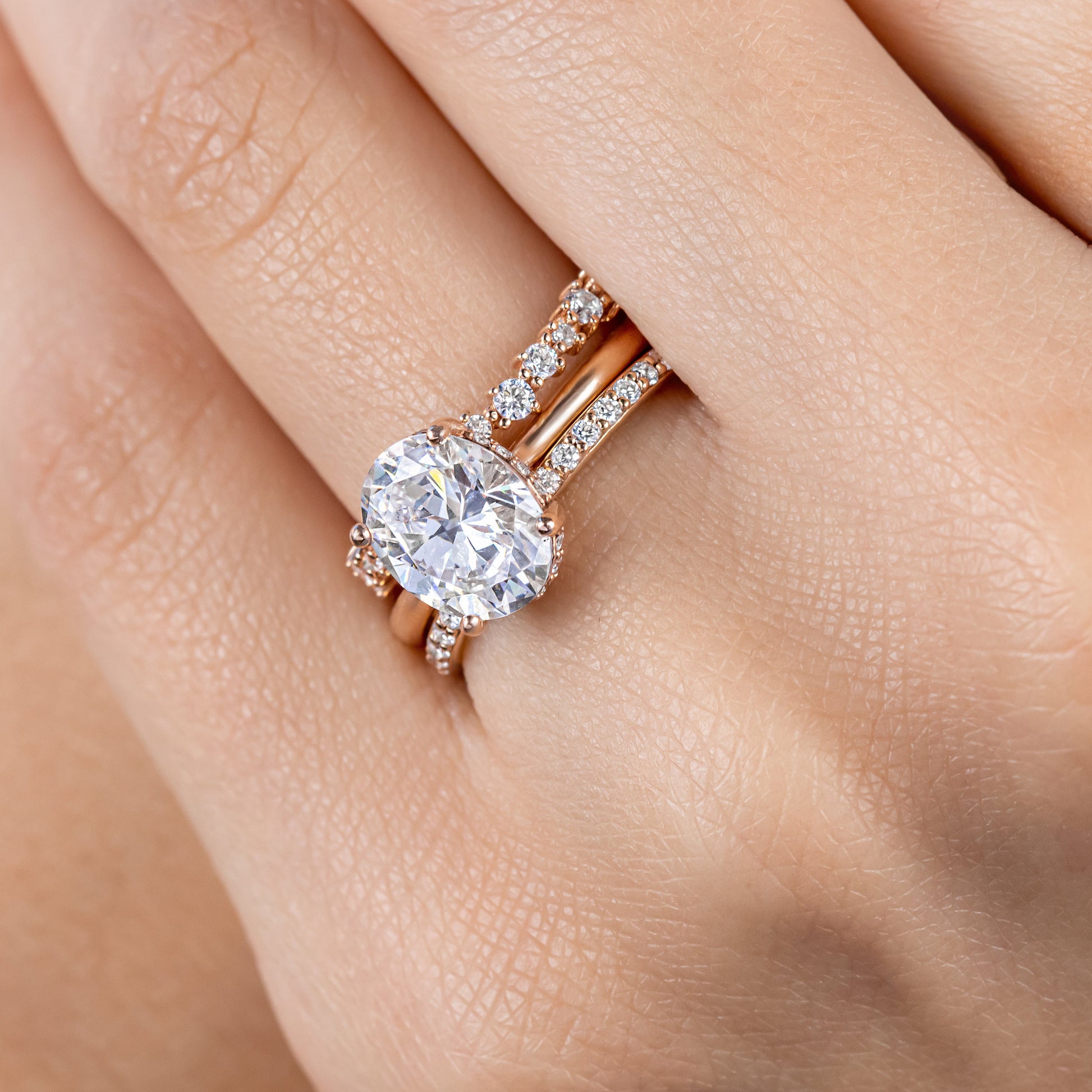 2 CT Round Three Stones Lab Grown Diamond Engagement Ring