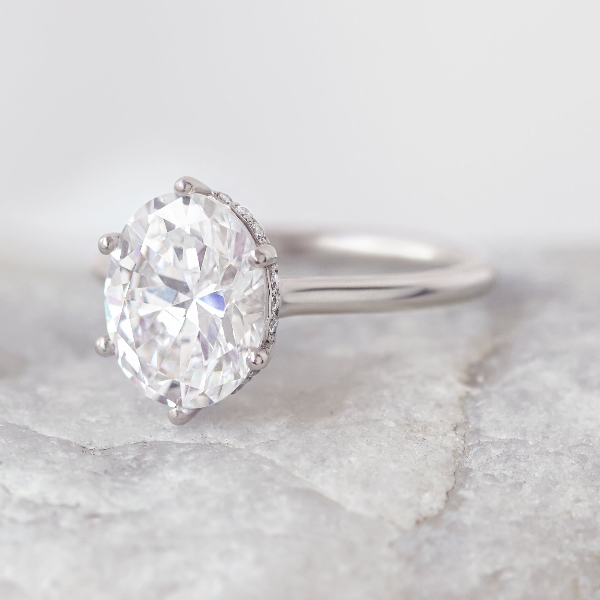 2 CT Round Three Stones Lab Grown Diamond Engagement Ring