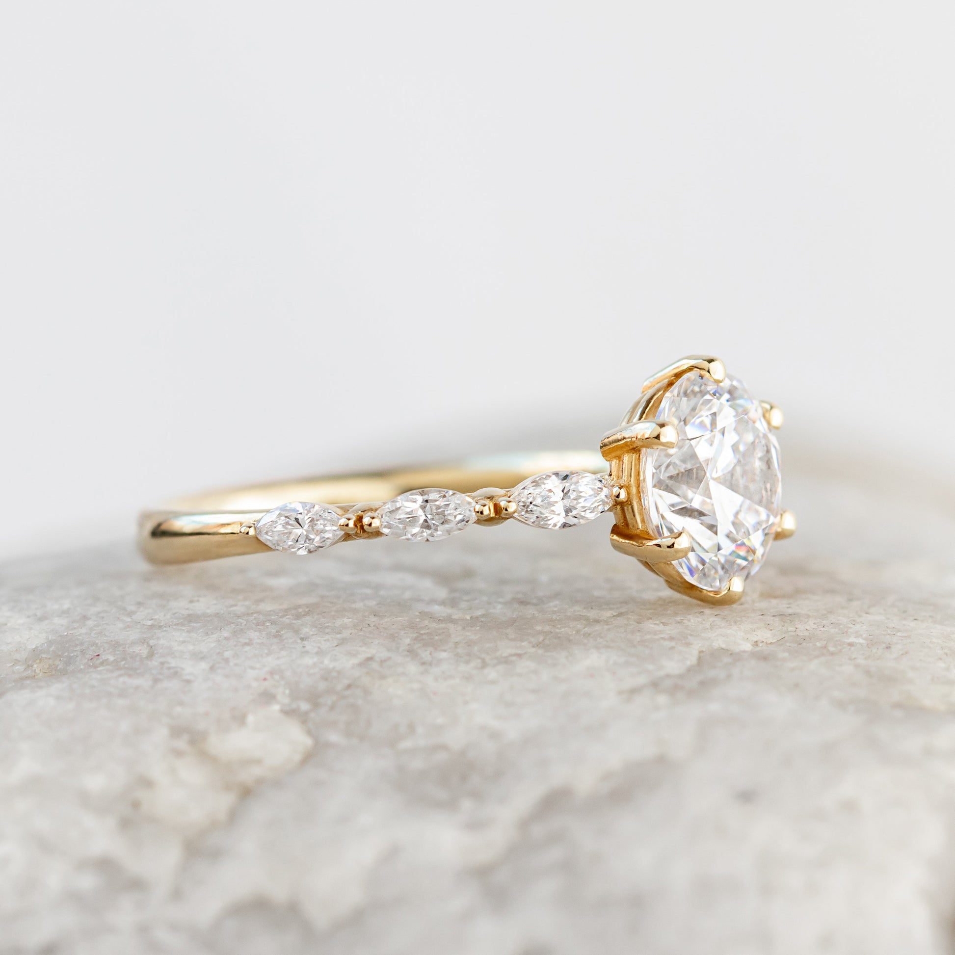 2 CT Round Three Stones Lab Grown Diamond Engagement Ring