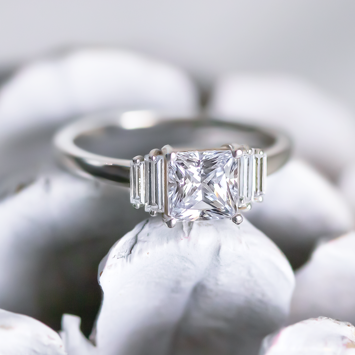 2 CT Round Three Stones Lab Grown Diamond Engagement Ring