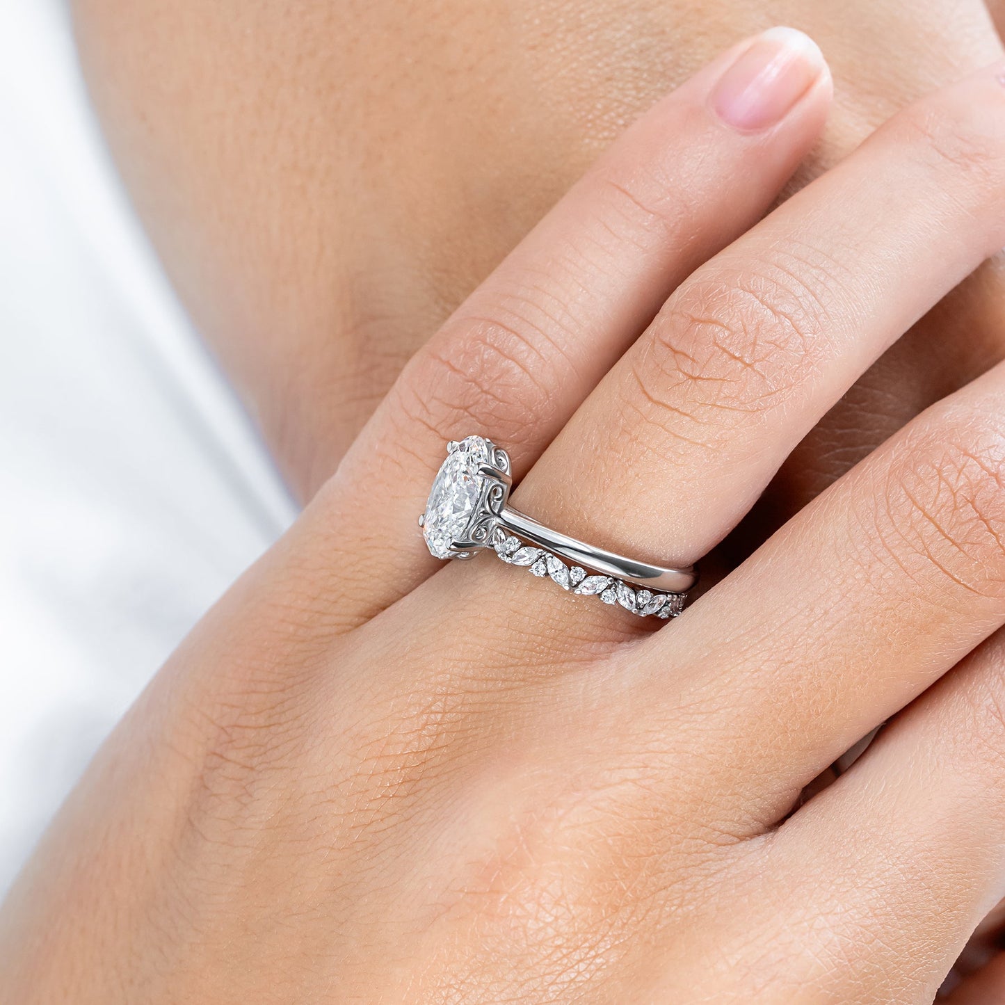 2 CT Round Three Stones Lab Grown Diamond Engagement Ring