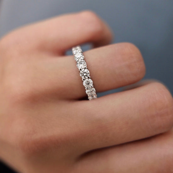 2.85 CT Round Full Eternity CVD EF/VVS Diamond Wedding Band 2